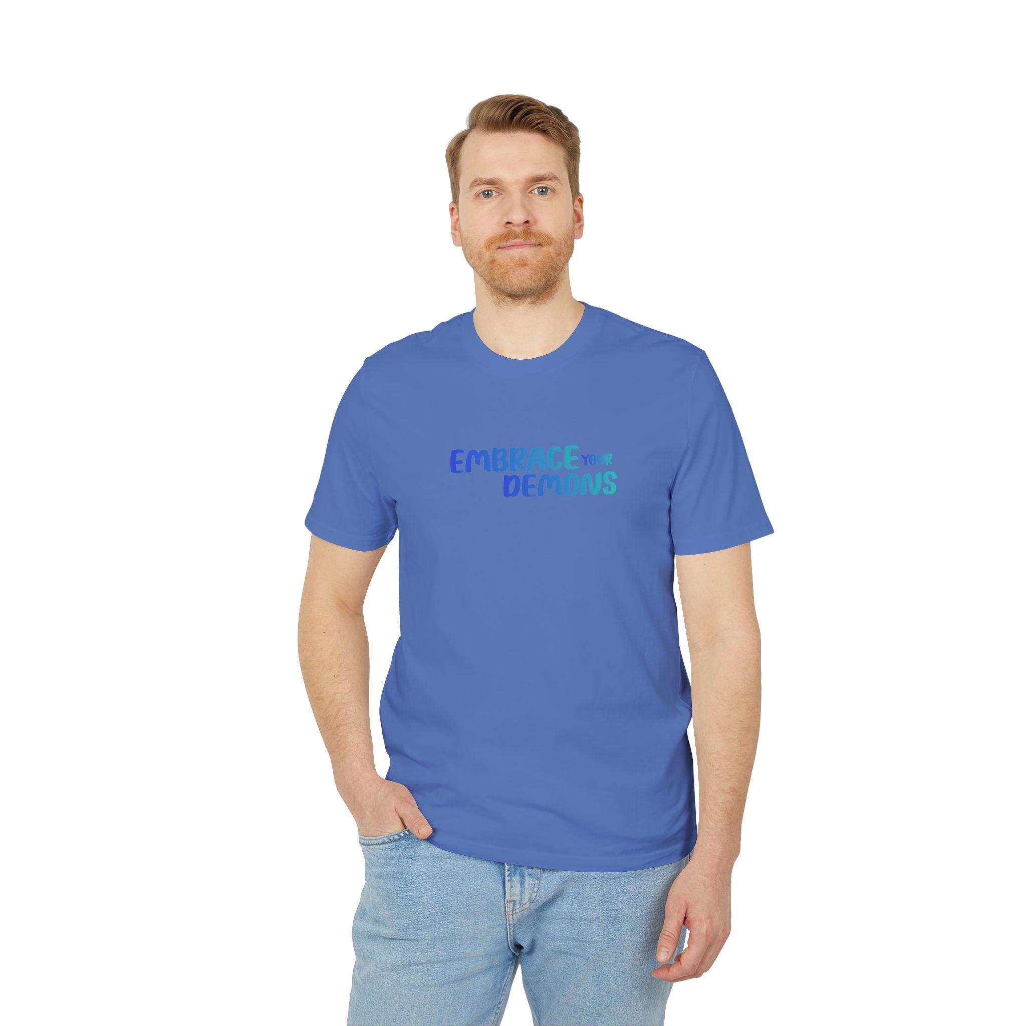 Embrace Your Demons T-Shirt — Cute Blue Fox 'Cold Heart, Warm Soul' Graphic Tee
