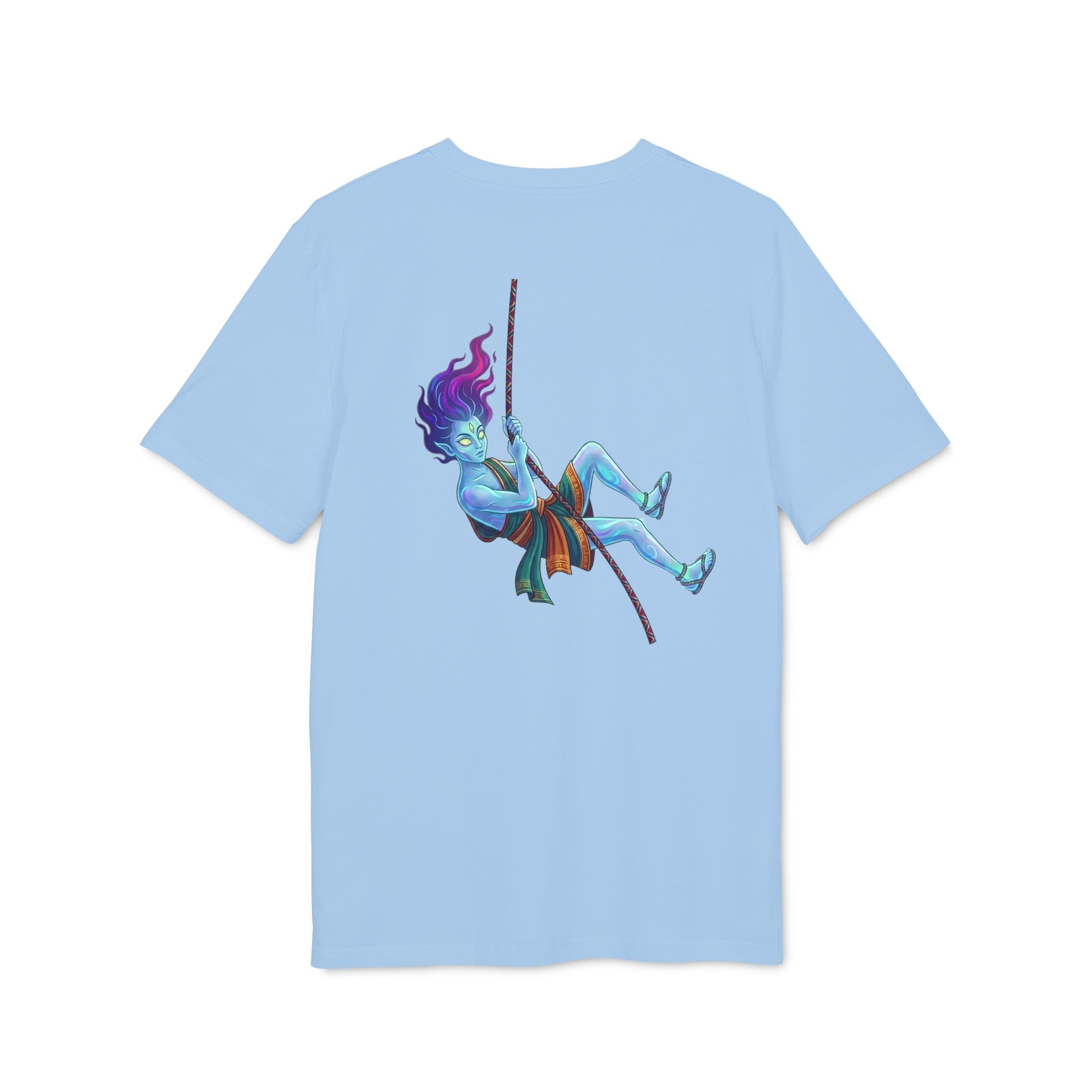 T-Shirt — Embrace the Demons Graphic Tee (Blue Rope Swing Illustration)
