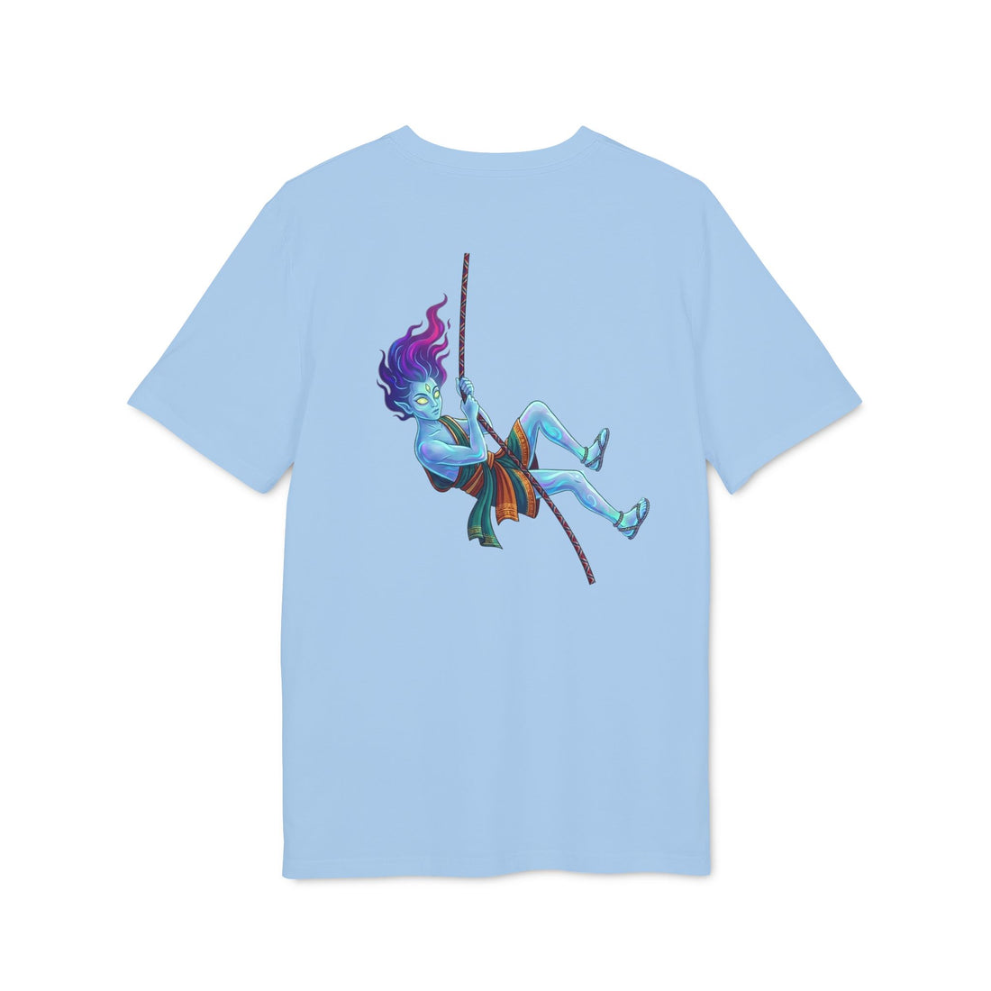 T-Shirt — Embrace the Demons Graphic Tee (Blue Rope Swing Illustration)