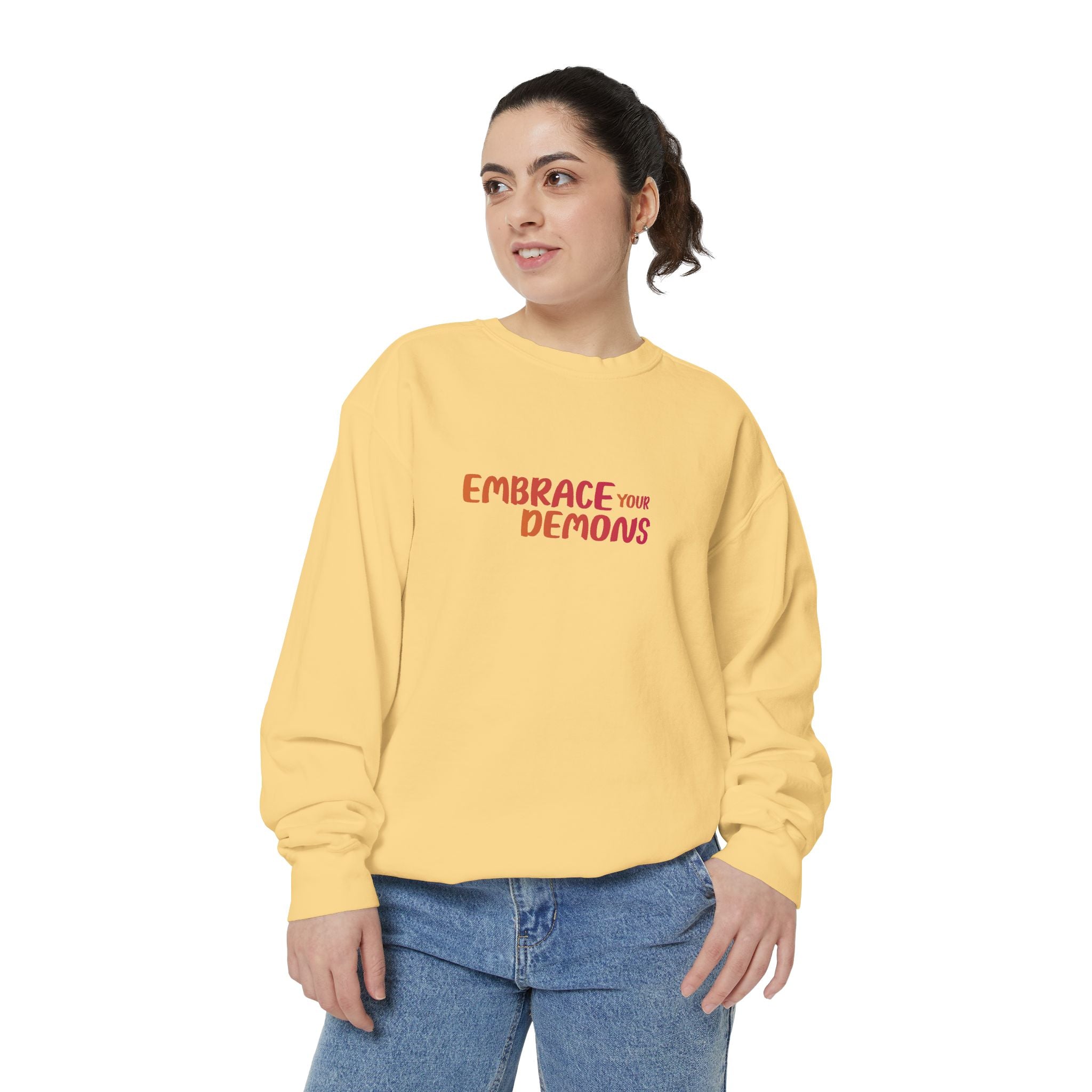 Embrace Your Demons Sweatshirt — Spiritual Fox Art Crewneck