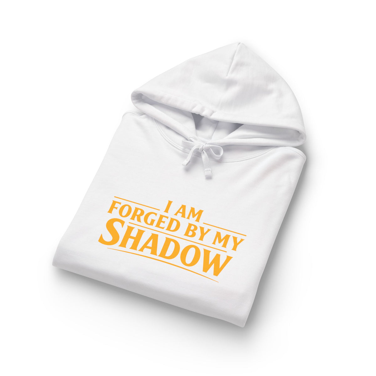 Angel Knight Hoodie — “I Am Forged by My Shadow” Graphic Pullover