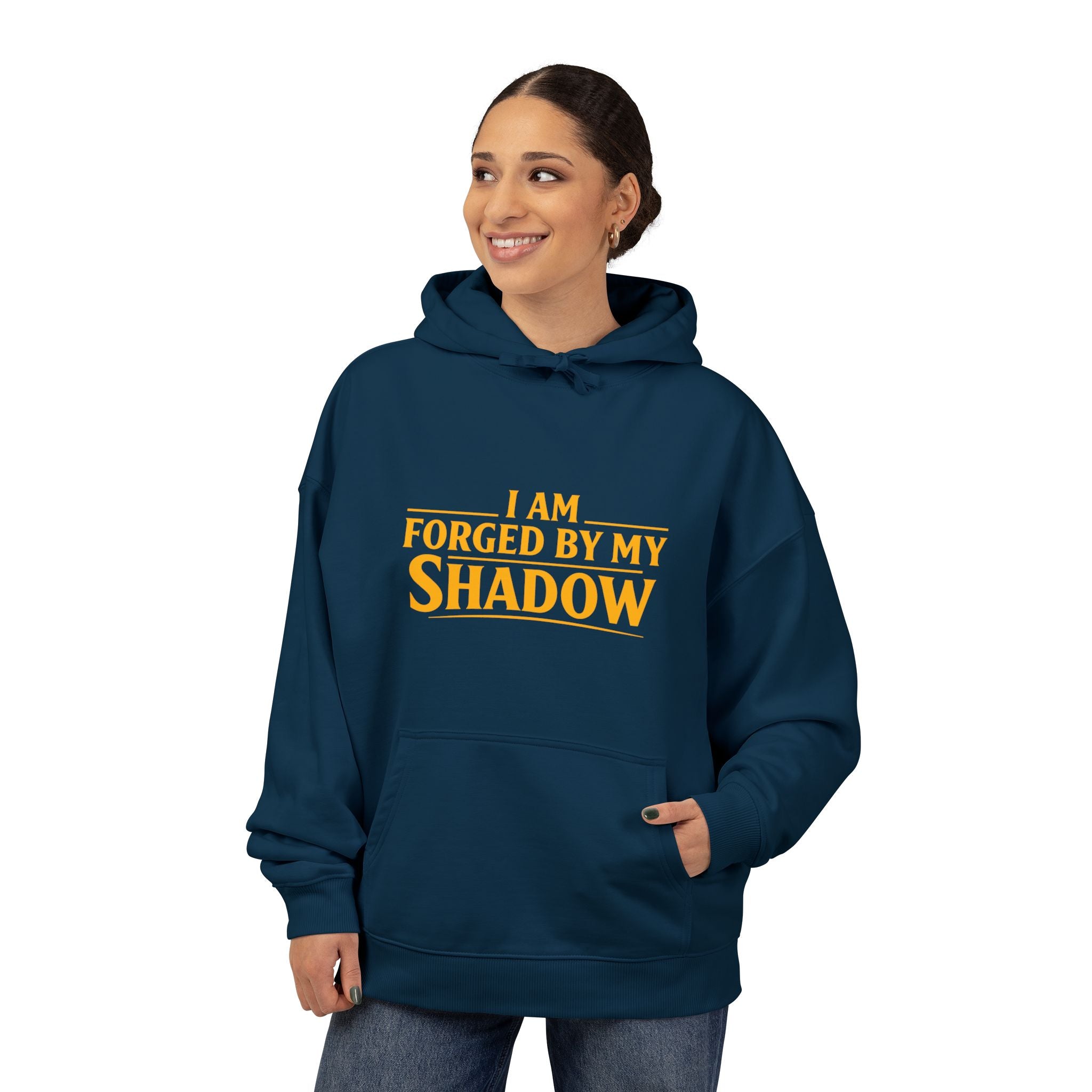 Angel Knight Hoodie — “I Am Forged by My Shadow” Graphic Pullover