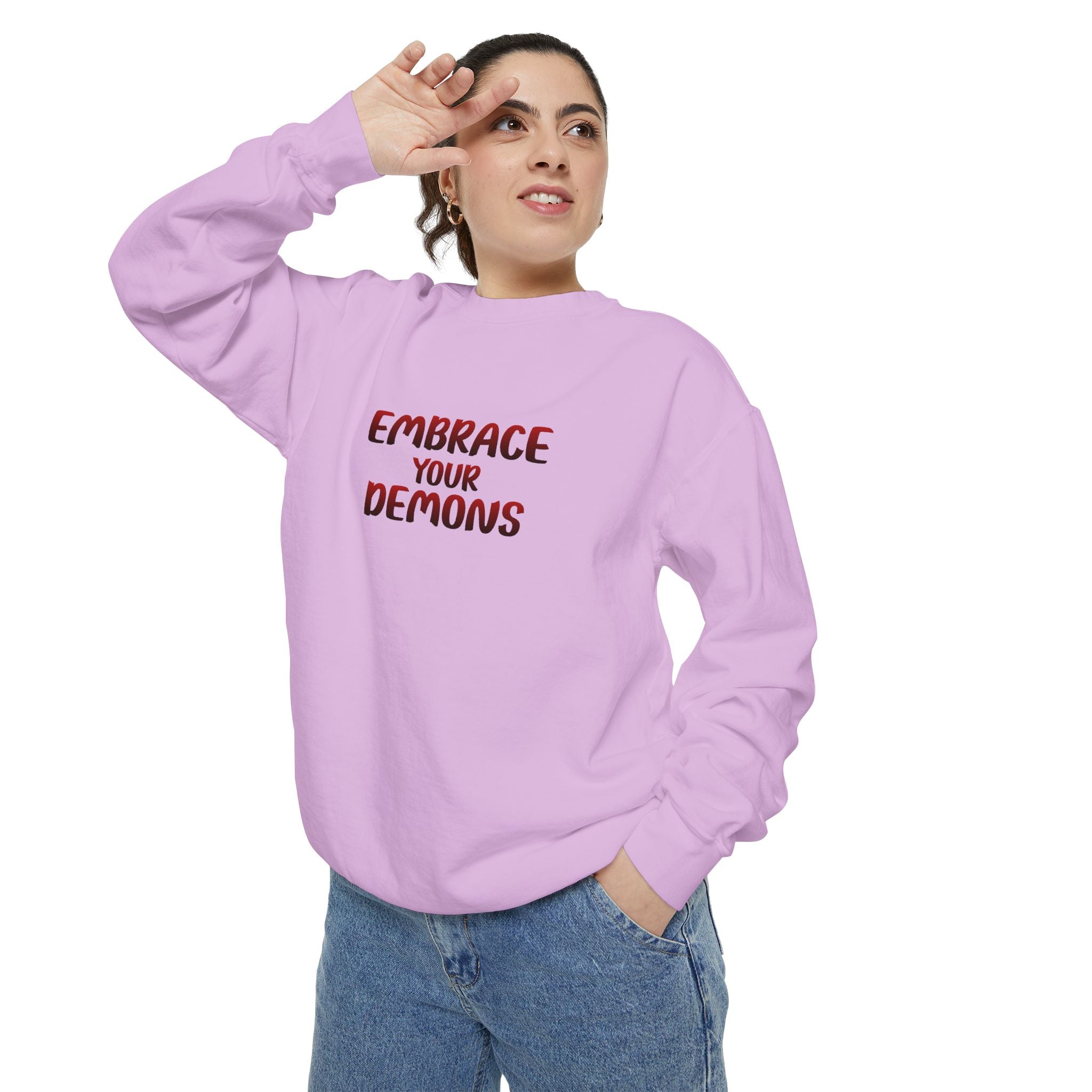 Embrace Your Demons Sweatshirt — Viking Warrior Graphic Crewneck