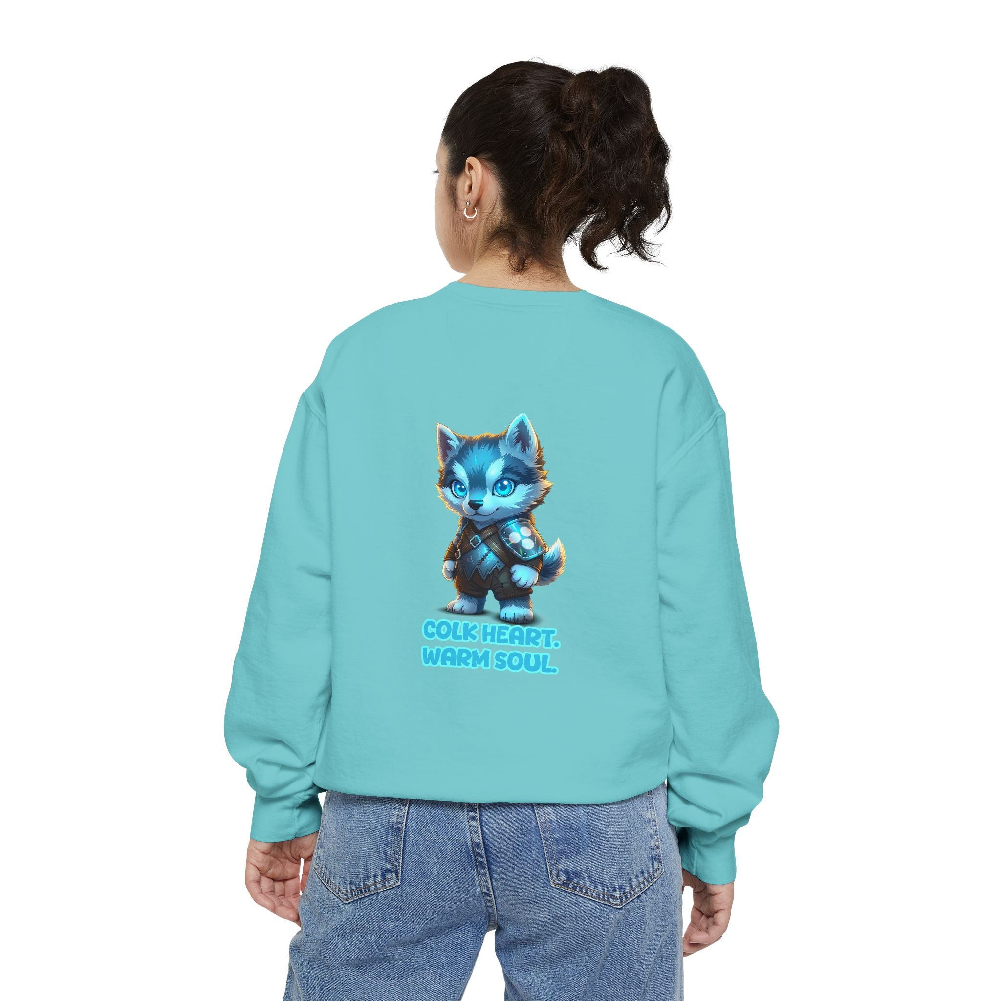 Embrace Your Demons Sweatshirt — "Cold Heart, Warm Soul" Cat Graphic Sweatshirt