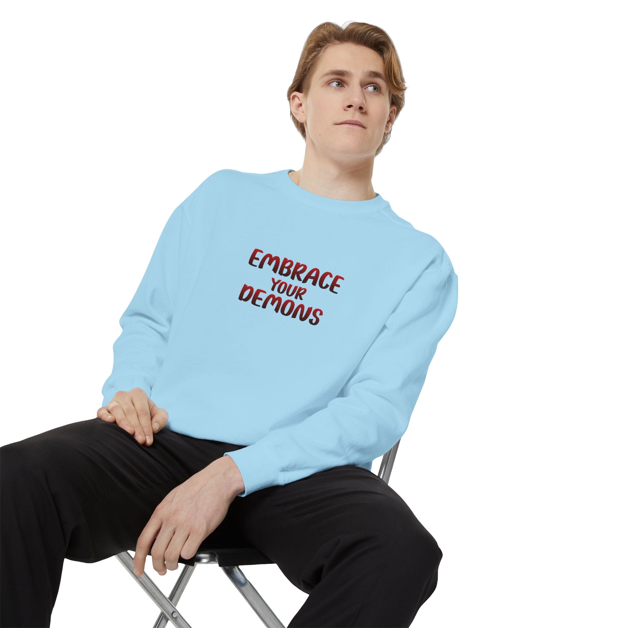 Embrace Your Demons Sweatshirt — Viking Warrior Graphic Crewneck