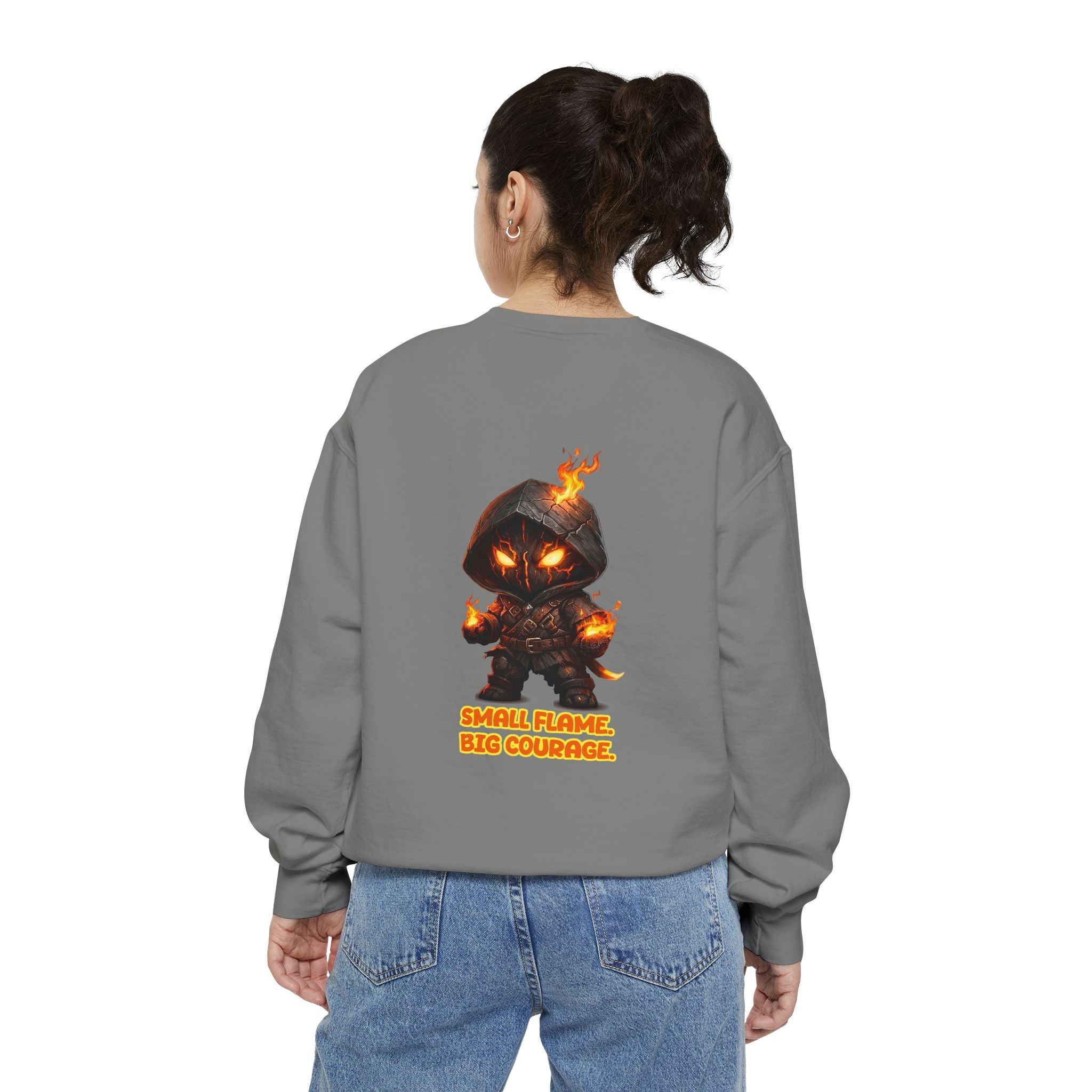 Embrace Your Demons Sweatshirt — Small Flame, Big Courage Graphic Crewneck