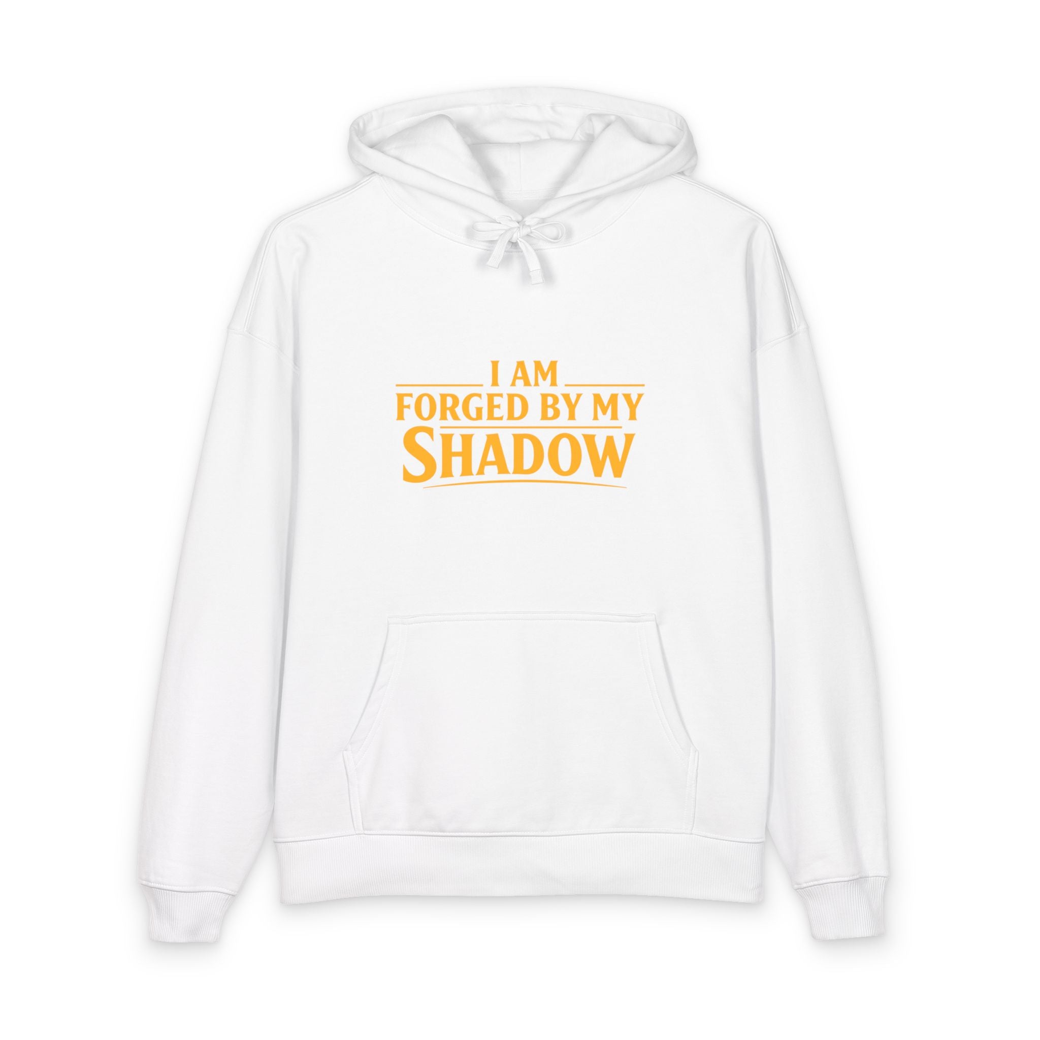 Angel Knight Hoodie — “I Am Forged by My Shadow” Graphic Pullover