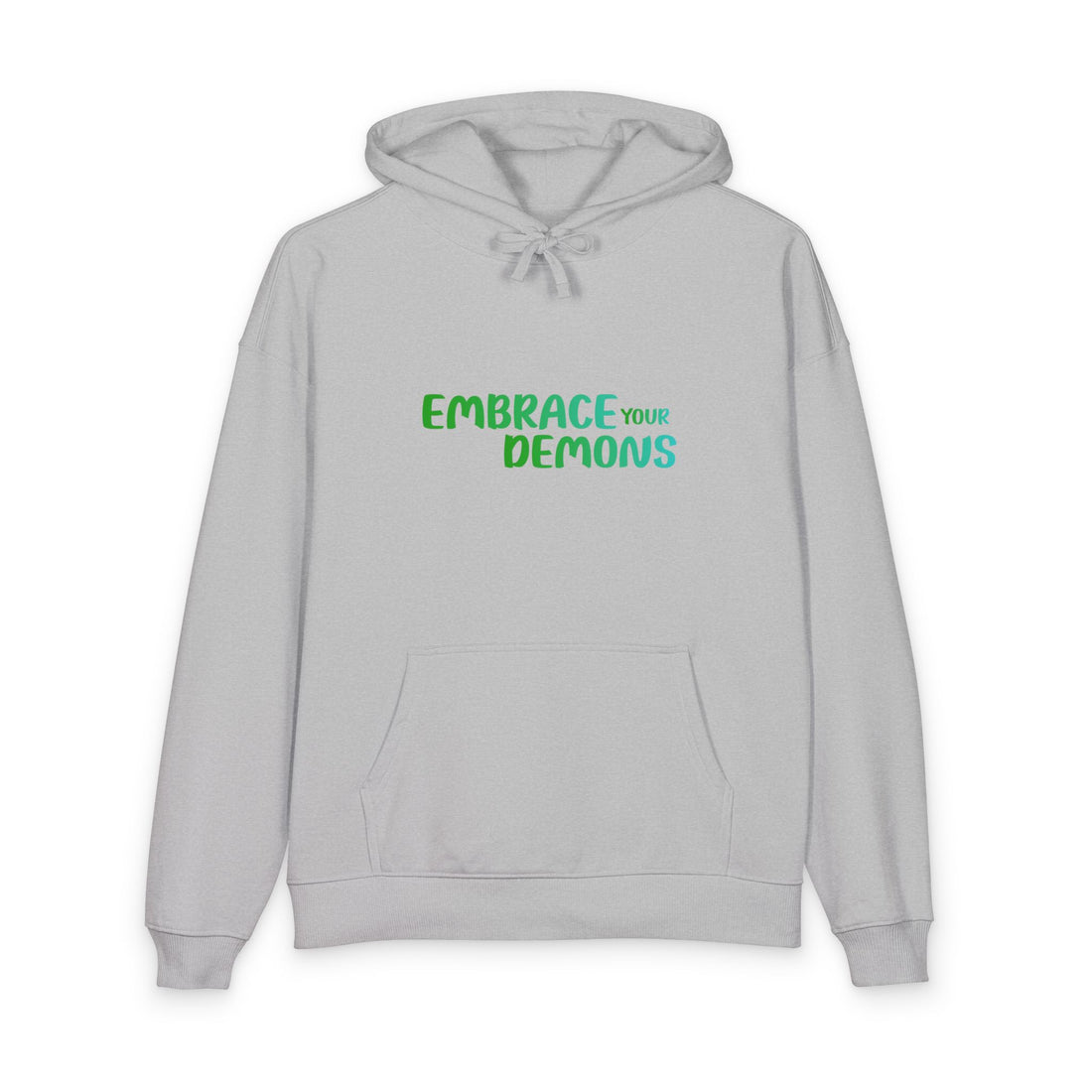 Embrace Your Demons Hoodie — Green Forest Creature Graphic Hoodie