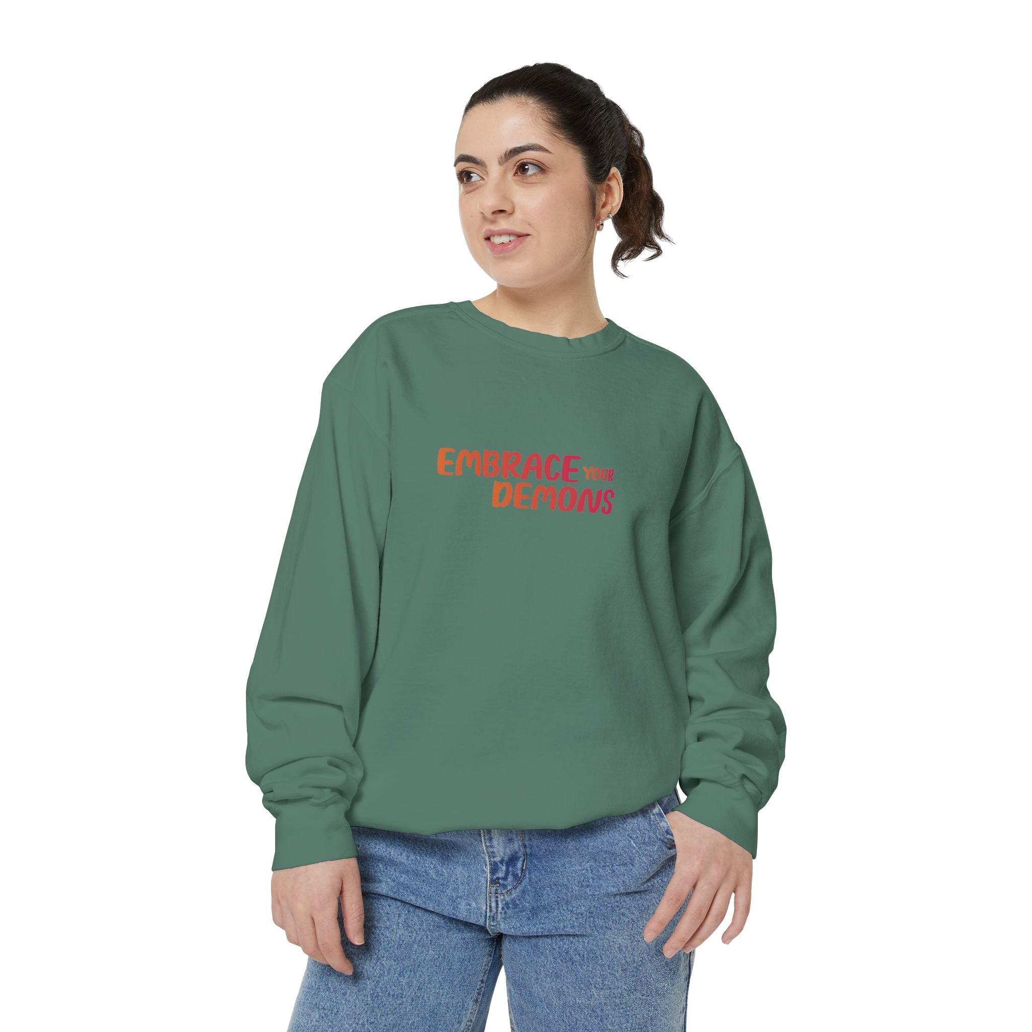 Embrace Your Demons Sweatshirt — Spiritual Fox Art Crewneck