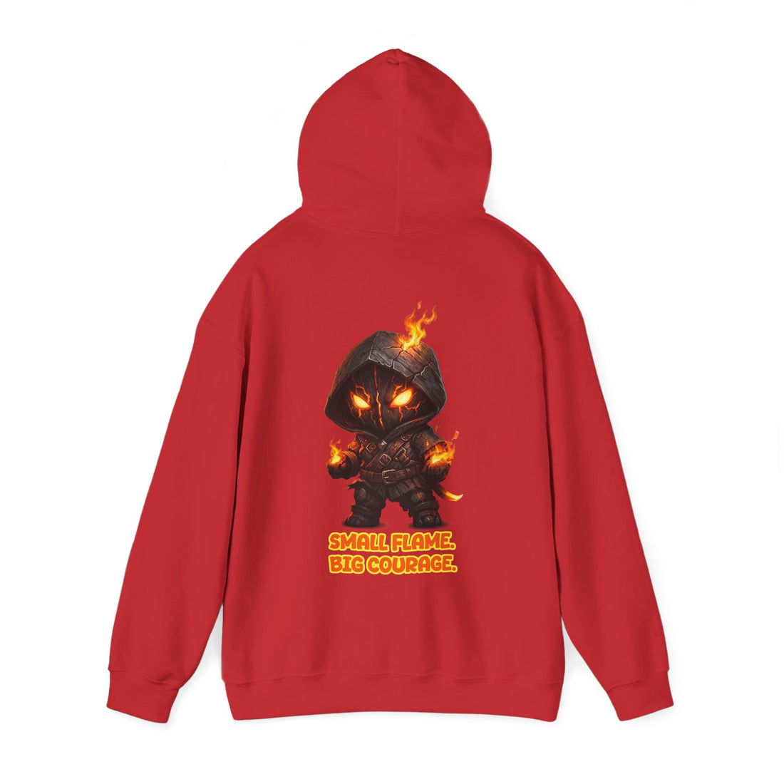 "Embrace Your Demons" Flame Hooded Sweatshirt (Small Flame, Big Courage)