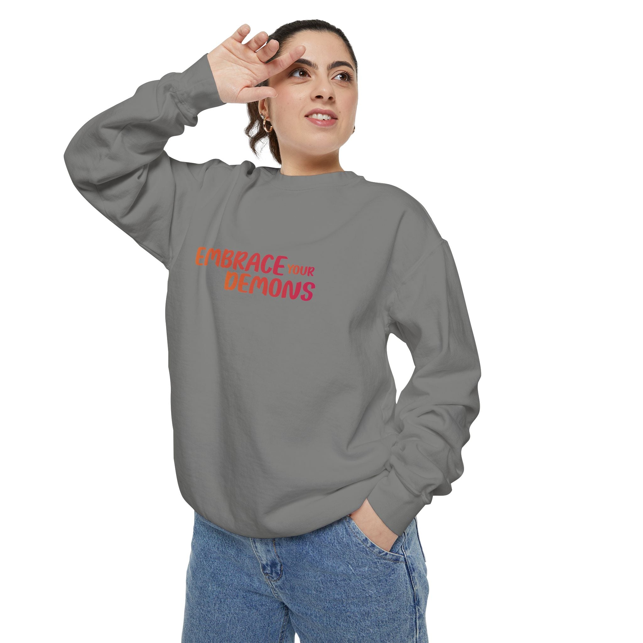 Embrace Your Demons Sweatshirt — Spiritual Fox Art Crewneck