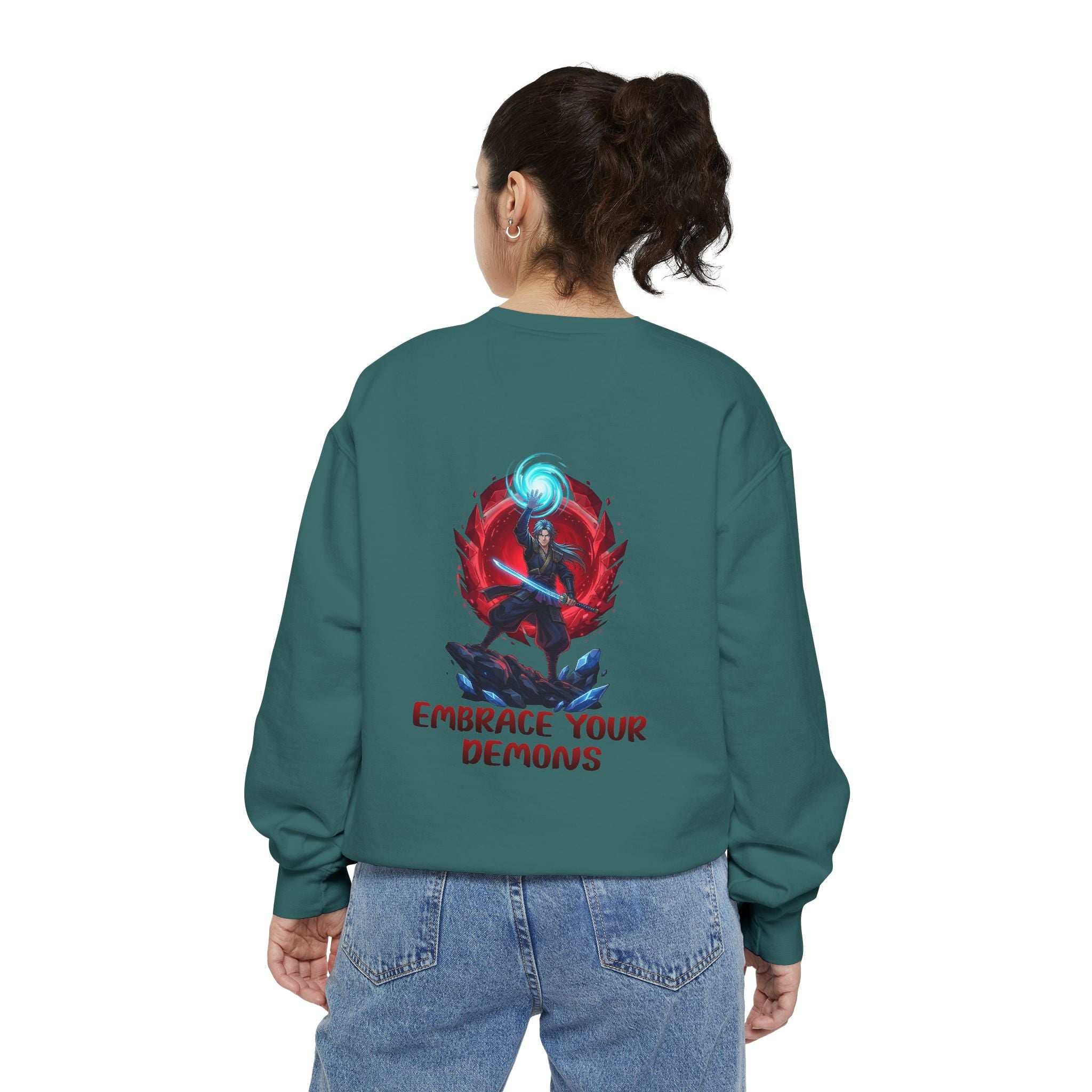 Embrace Your Demons Sweatshirt — Spiritual Fox Art Crewneck