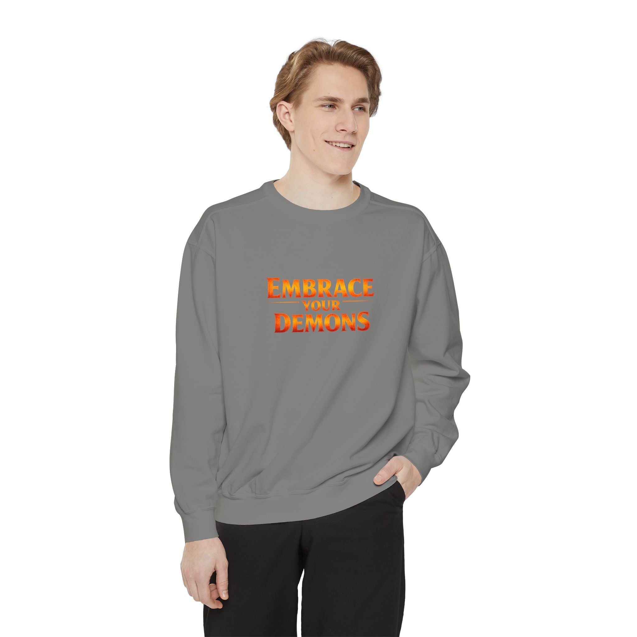 Embrace Your Demons Sweatshirt — Angel Warrior Graphic Crewneck