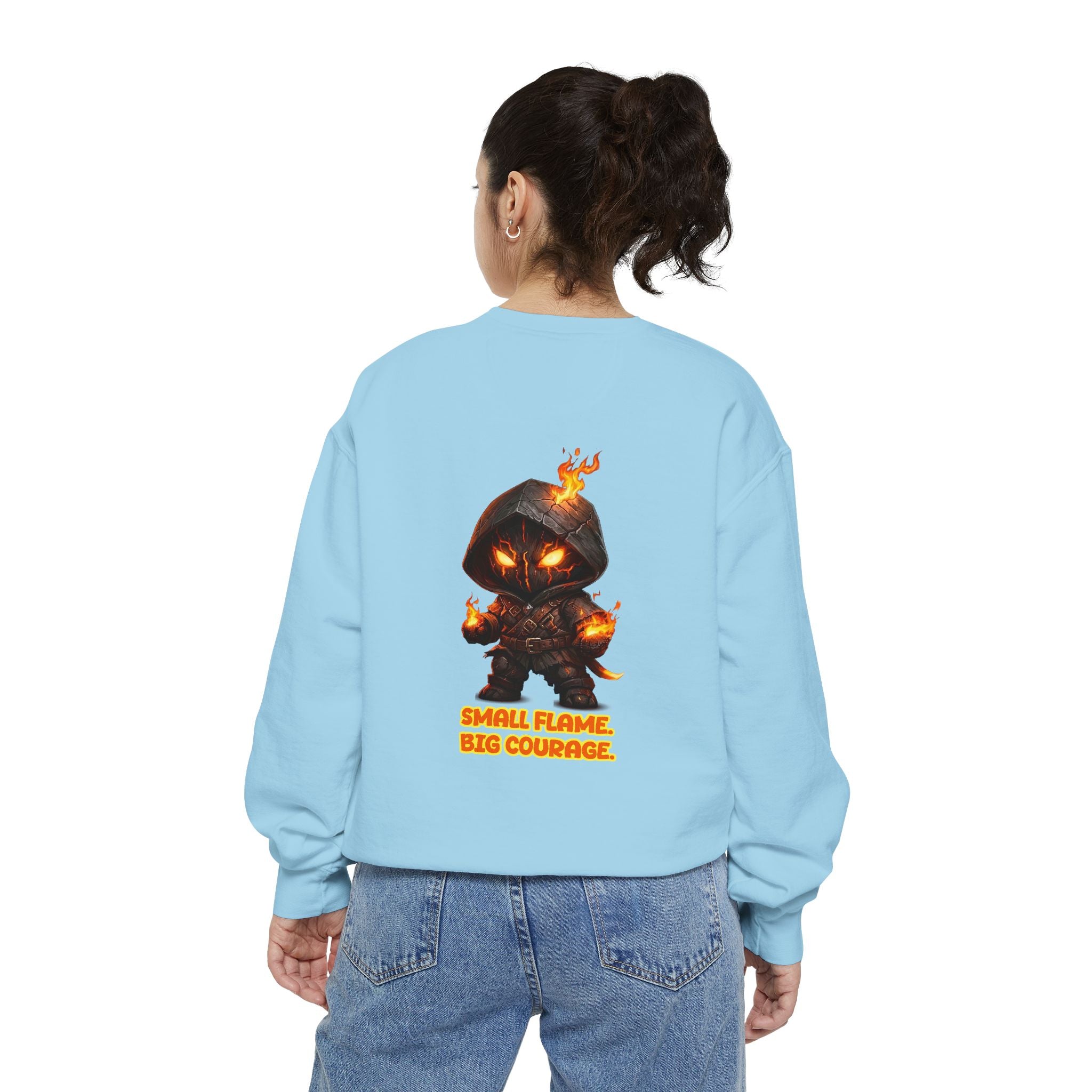 Embrace Your Demons Sweatshirt — Small Flame, Big Courage Graphic Crewneck