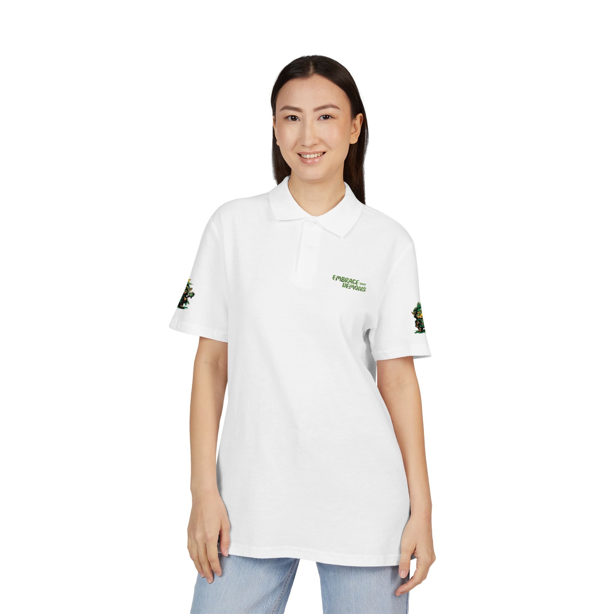 Embrace Your Demons Embroidered 'Forest of Feelings' Polo Shirt