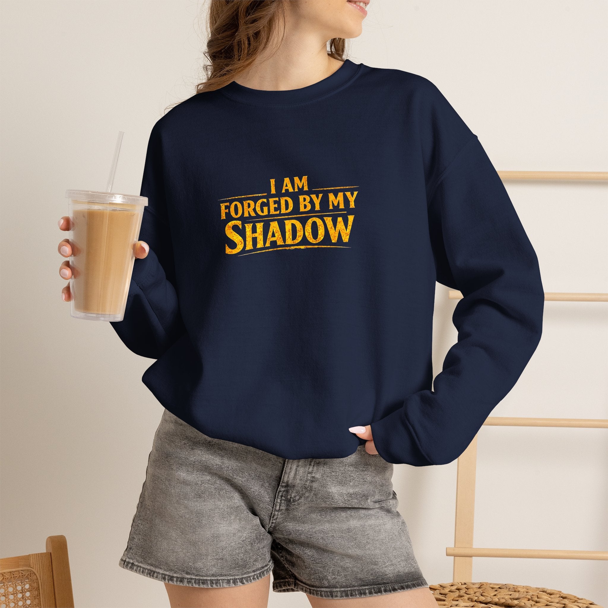 Embrace Your Demons Crewneck Sweatshirt Fantasy Warrior Graphic