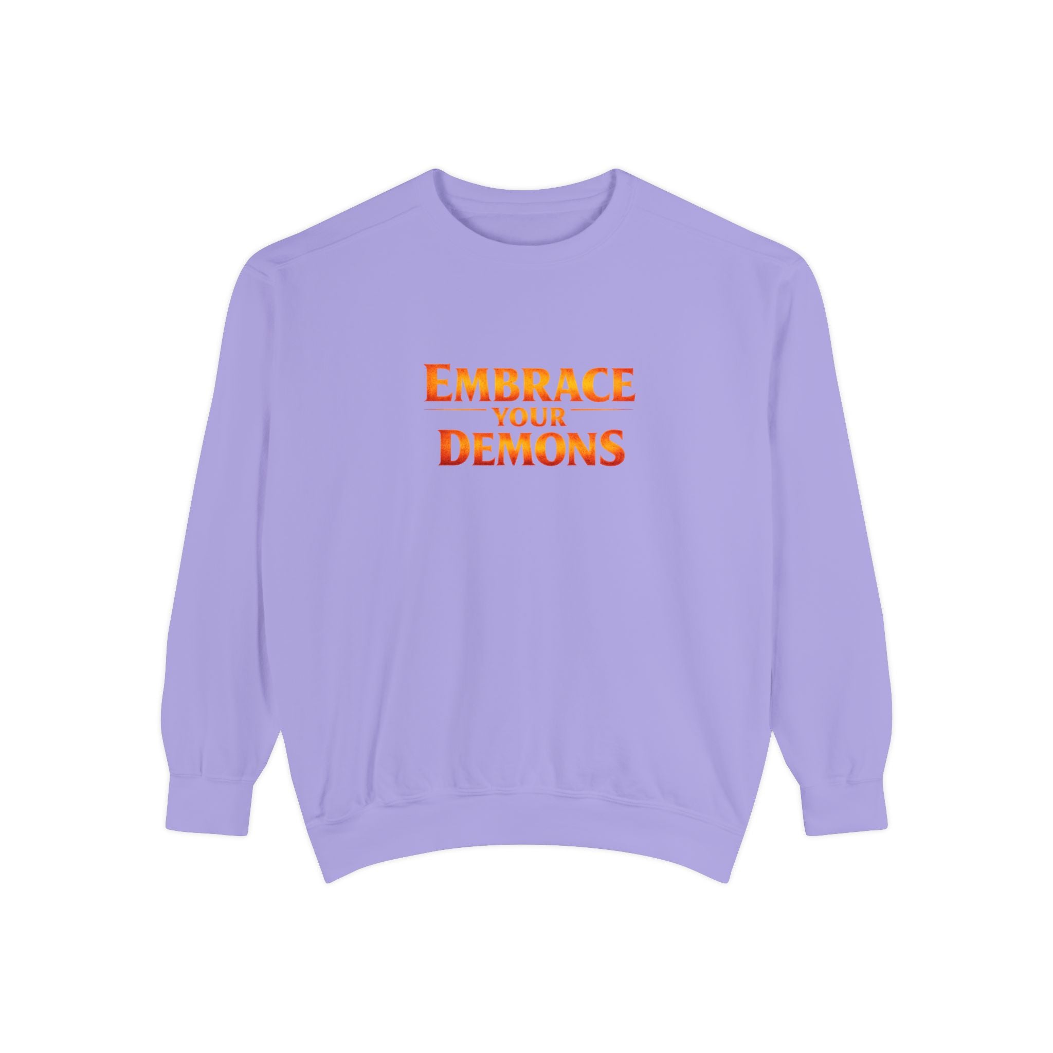 Embrace Your Demons Sweatshirt — Angel Warrior Graphic Crewneck