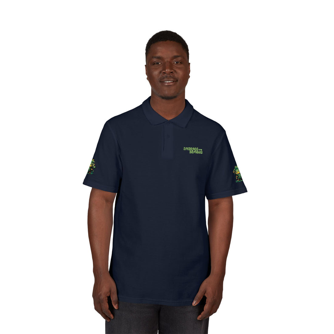 Embrace Your Demons Embroidered 'Forest of Feelings' Polo Shirt