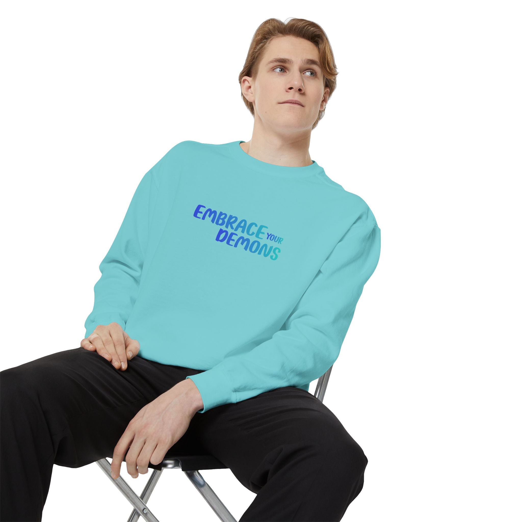 Sweatshirt — "Embrace Your Demons" Demon Climber Graphic Sweatshirt