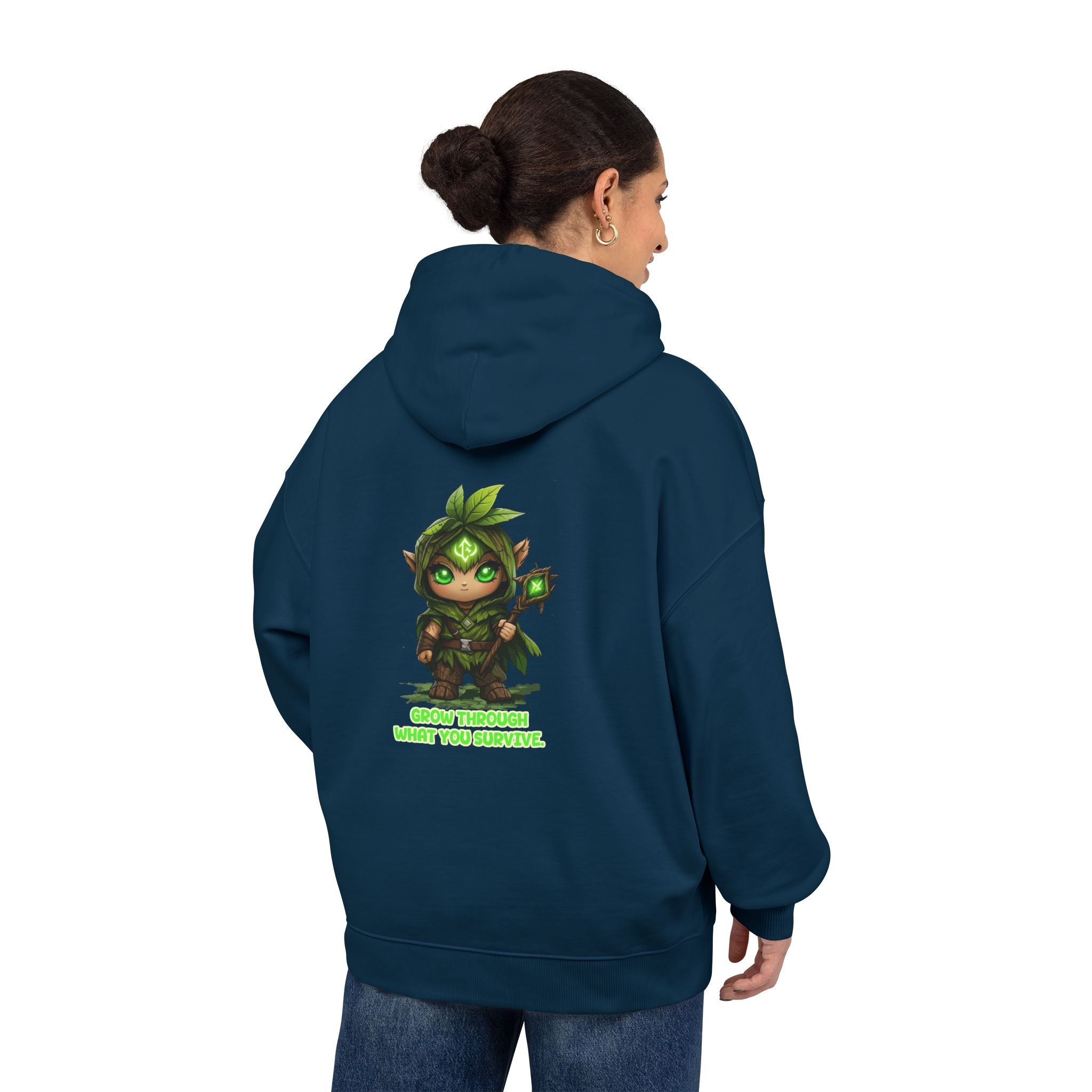 Embrace Your Demons Hoodie — Green Forest Creature Graphic Hoodie