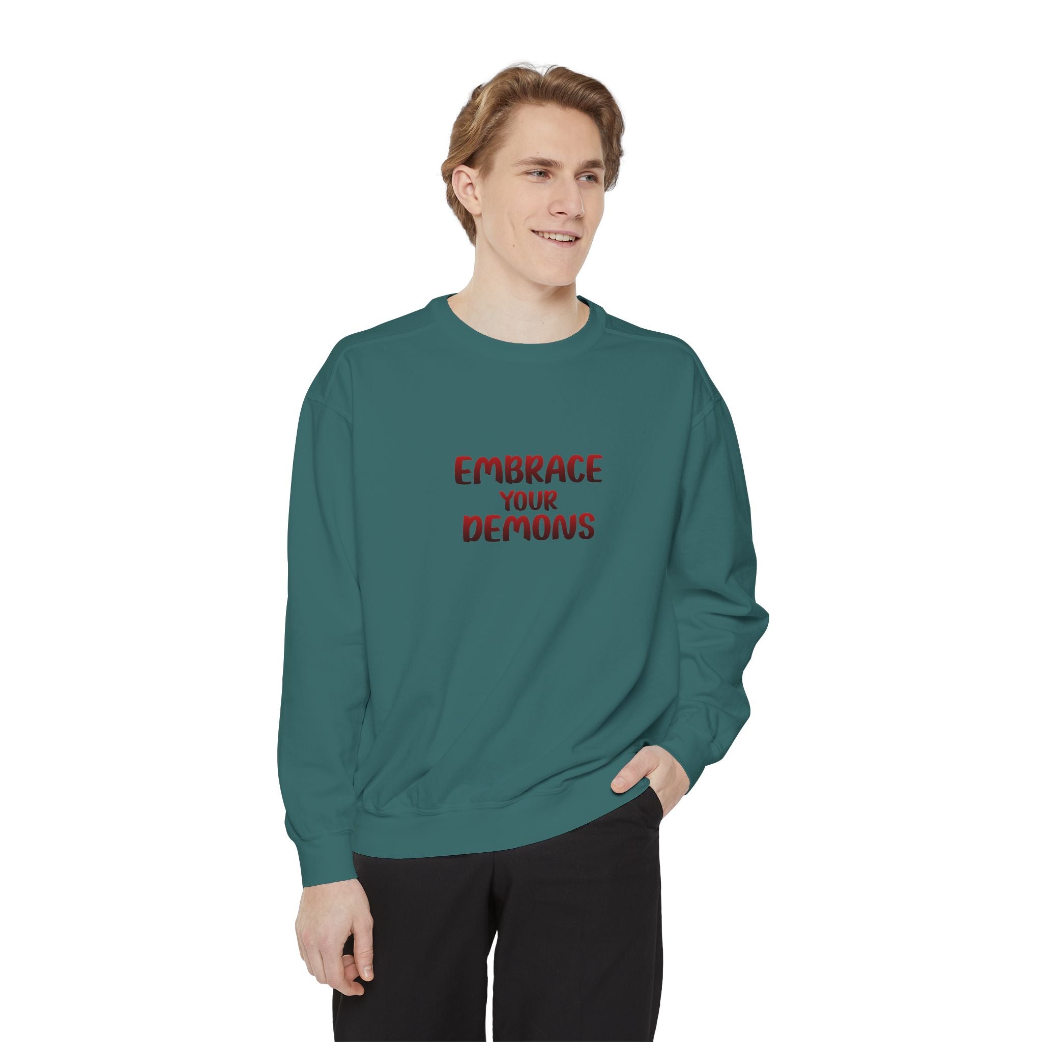 Embrace Your Demons Sweatshirt — Viking Warrior Graphic Crewneck