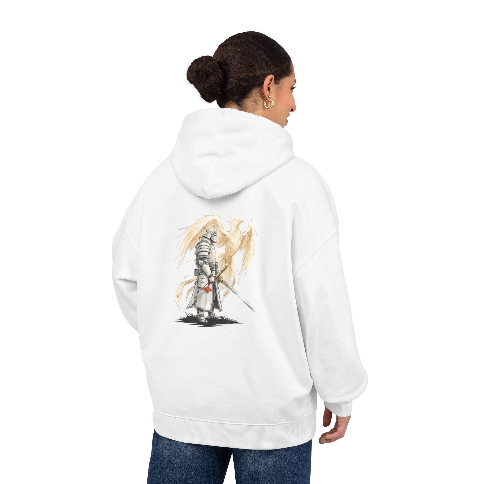 Angel Knight Hoodie — “I Am Forged by My Shadow” Graphic Pullover