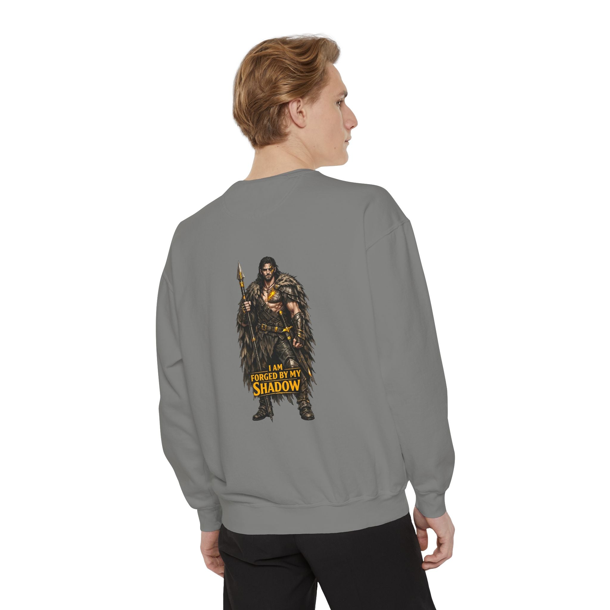 Forged by My Shadow Sweatshirt — Viking Warrior Graphic Crewneck