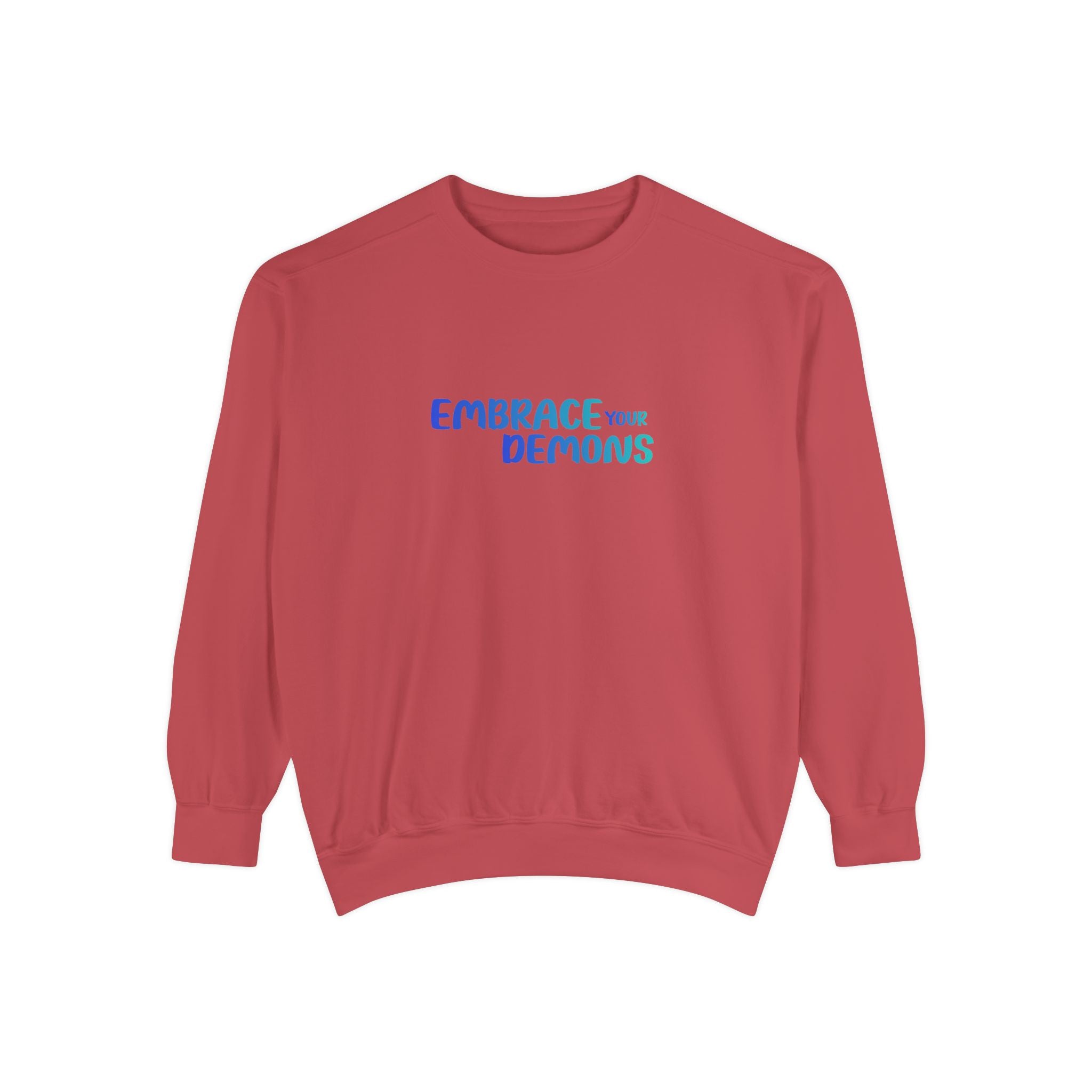 Embrace Your Demons Sweatshirt — "Cold Heart, Warm Soul" Cat Graphic Sweatshirt