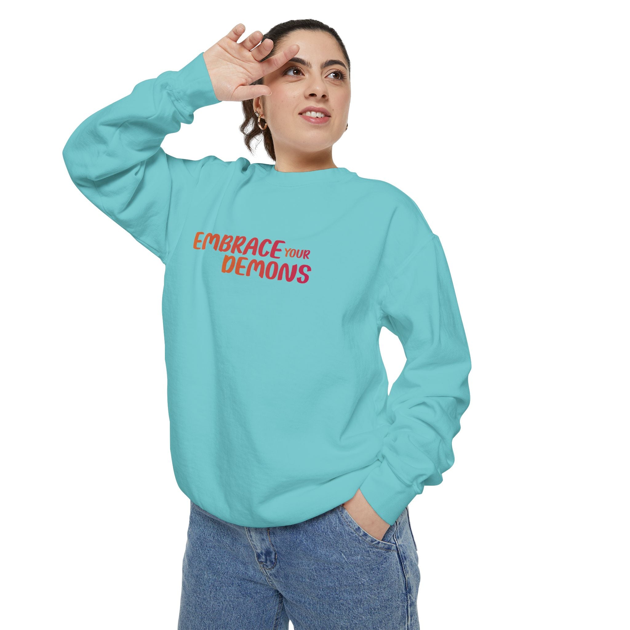 Embrace Your Demons Sweatshirt — Samurai Warrior Graphic Crewneck