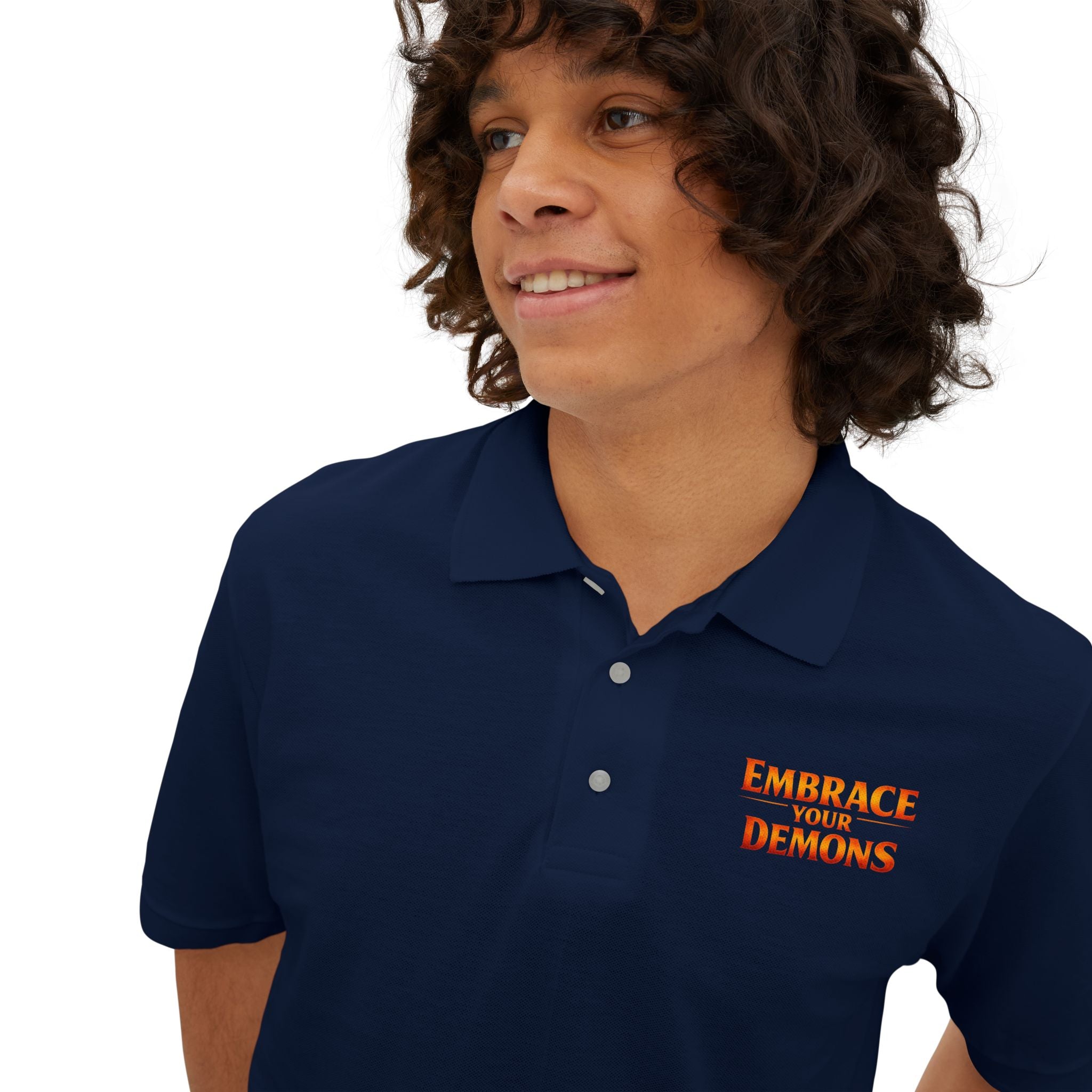 Viking Warrior Polo – "I Am Forged by My Shadow" Men's Piqué Polo