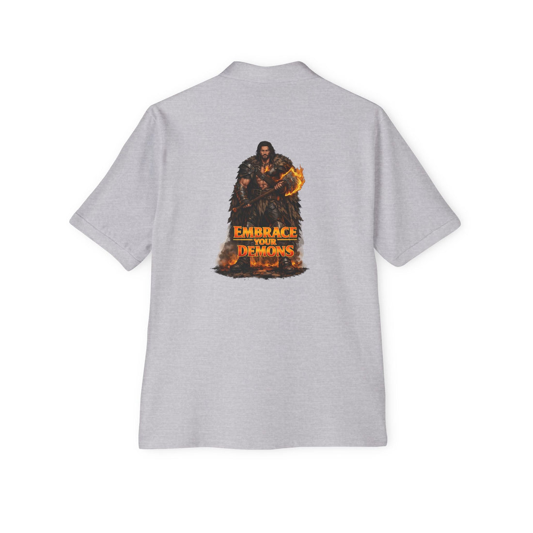 Men's Polo — 'Embrace The Demons' Graphic Chest & Back Print