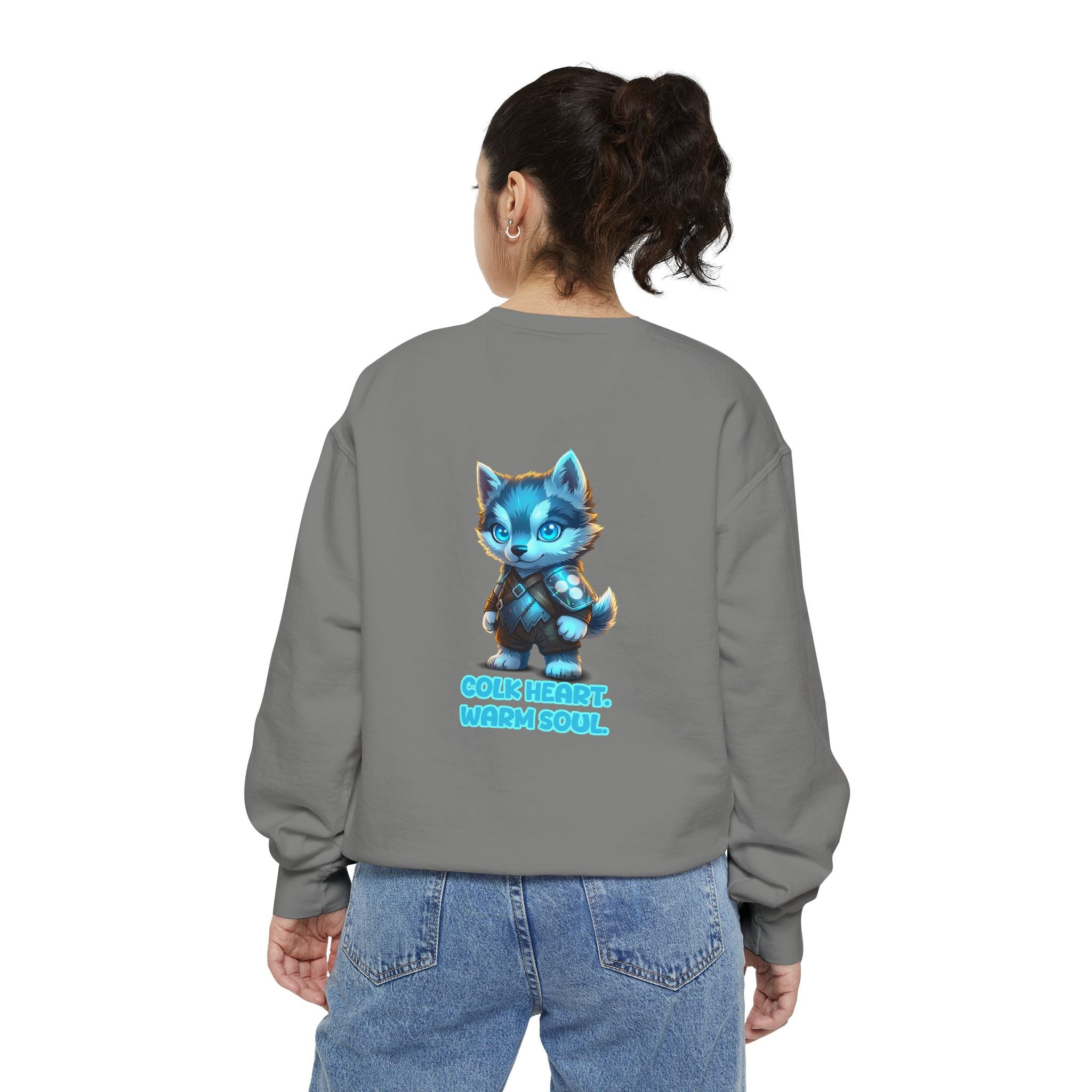 Embrace Your Demons Sweatshirt — "Cold Heart, Warm Soul" Cat Graphic Sweatshirt
