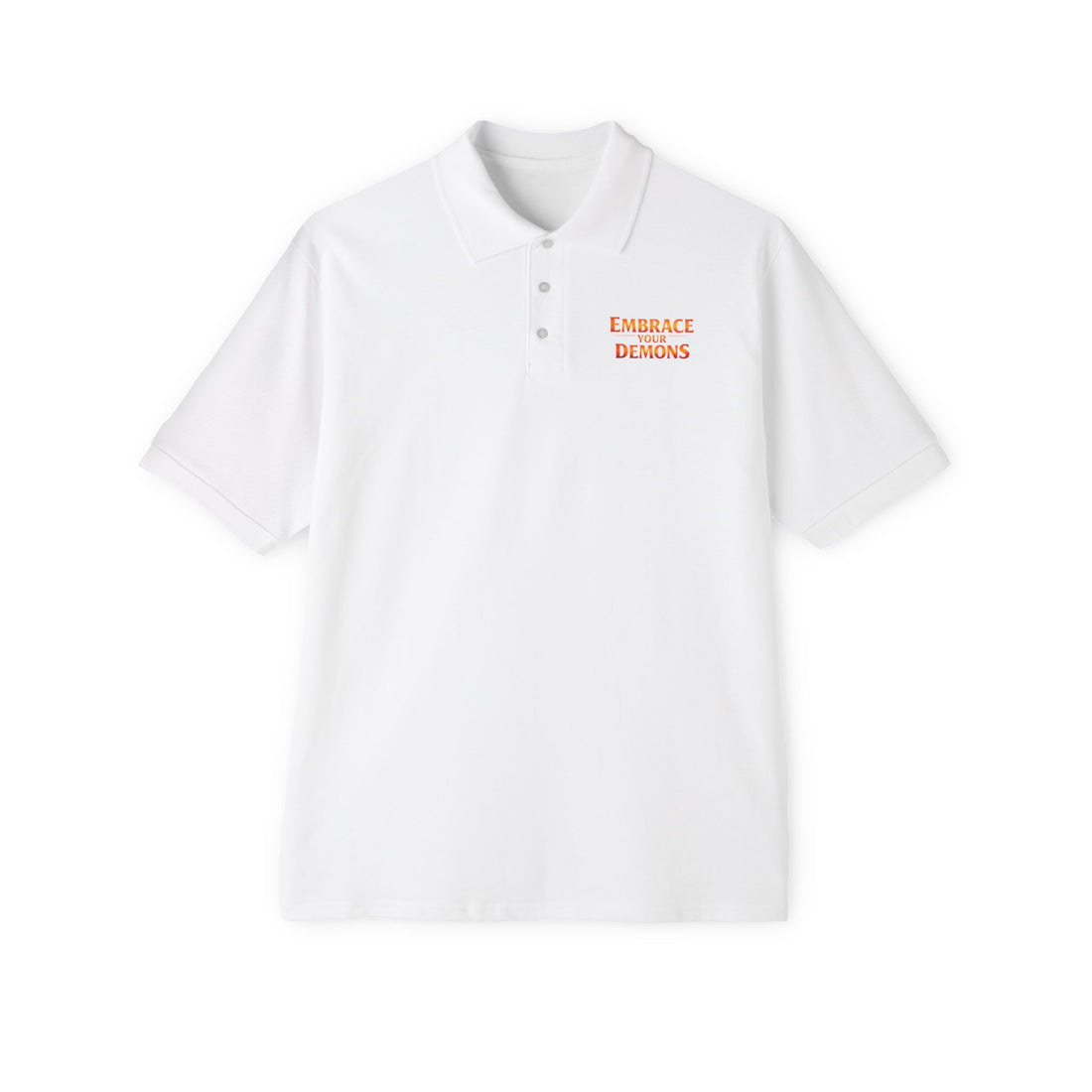 Men's Polo — 'Embrace The Demons' Graphic Chest & Back Print