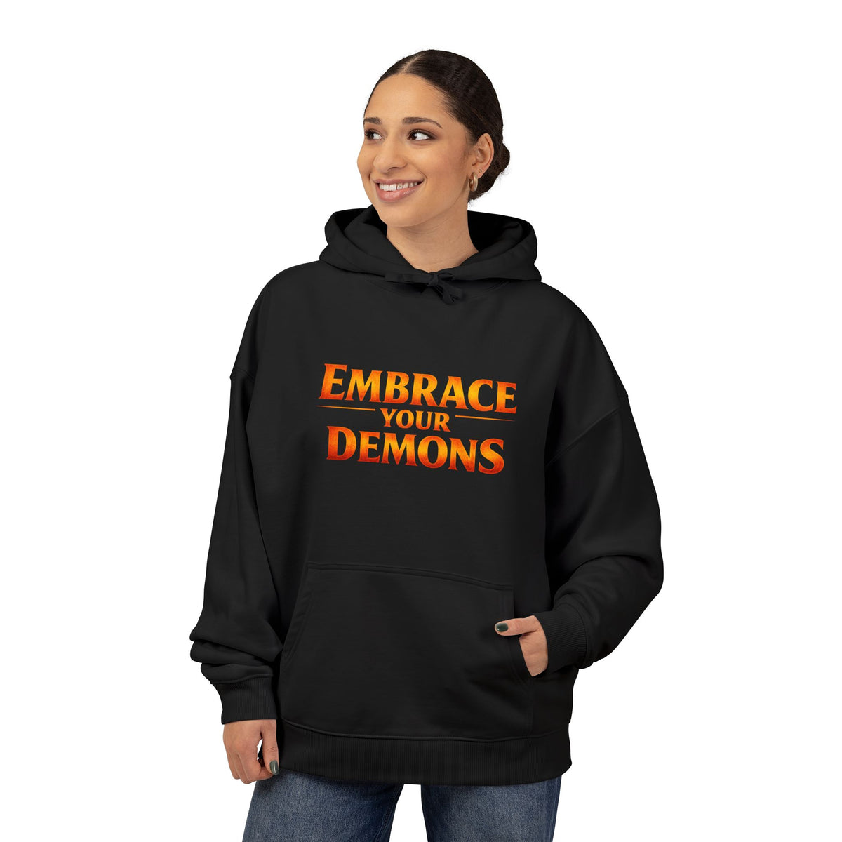 Embrace Your Demons Hoodie — Graphic Organic Relaxed Pullover
