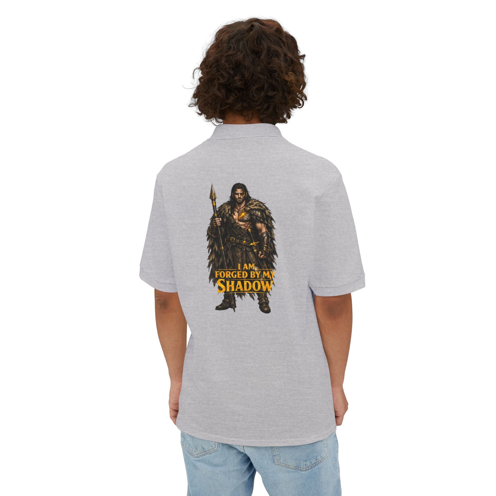 Viking Warrior Polo – "I Am Forged by My Shadow" Men's Piqué Polo