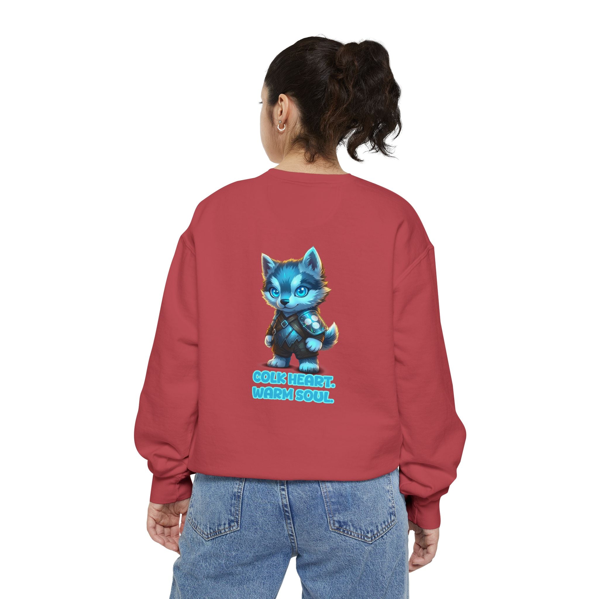 Embrace Your Demons Sweatshirt — "Cold Heart, Warm Soul" Cat Graphic Sweatshirt