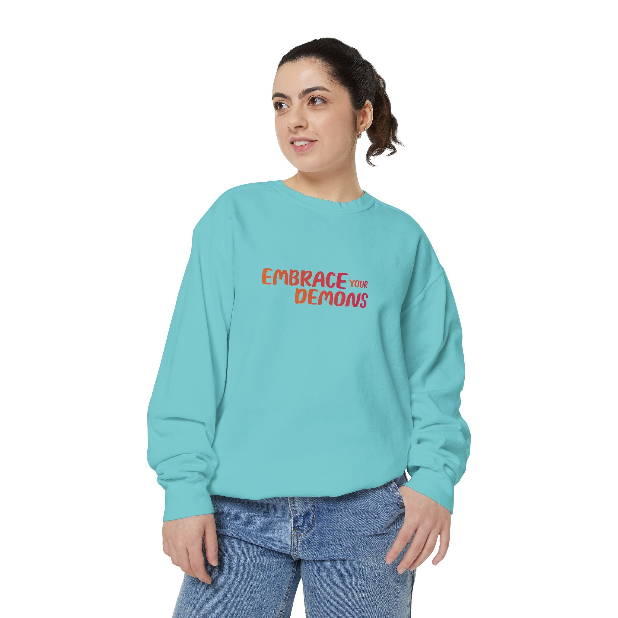 Embrace Your Demons Sweatshirt — Spiritual Fox Art Crewneck