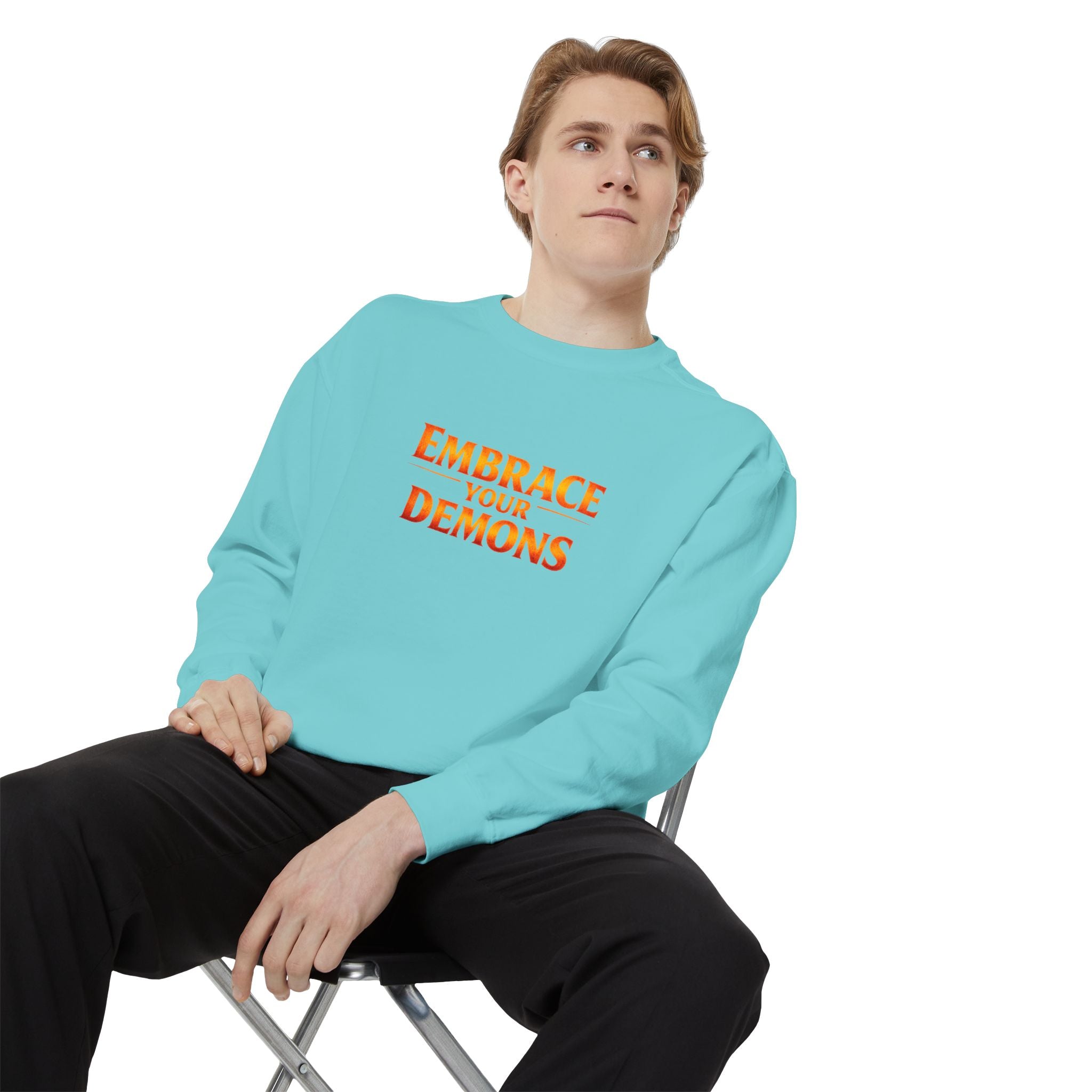 Embrace Your Demons Sweatshirt — Angel Warrior Graphic Crewneck