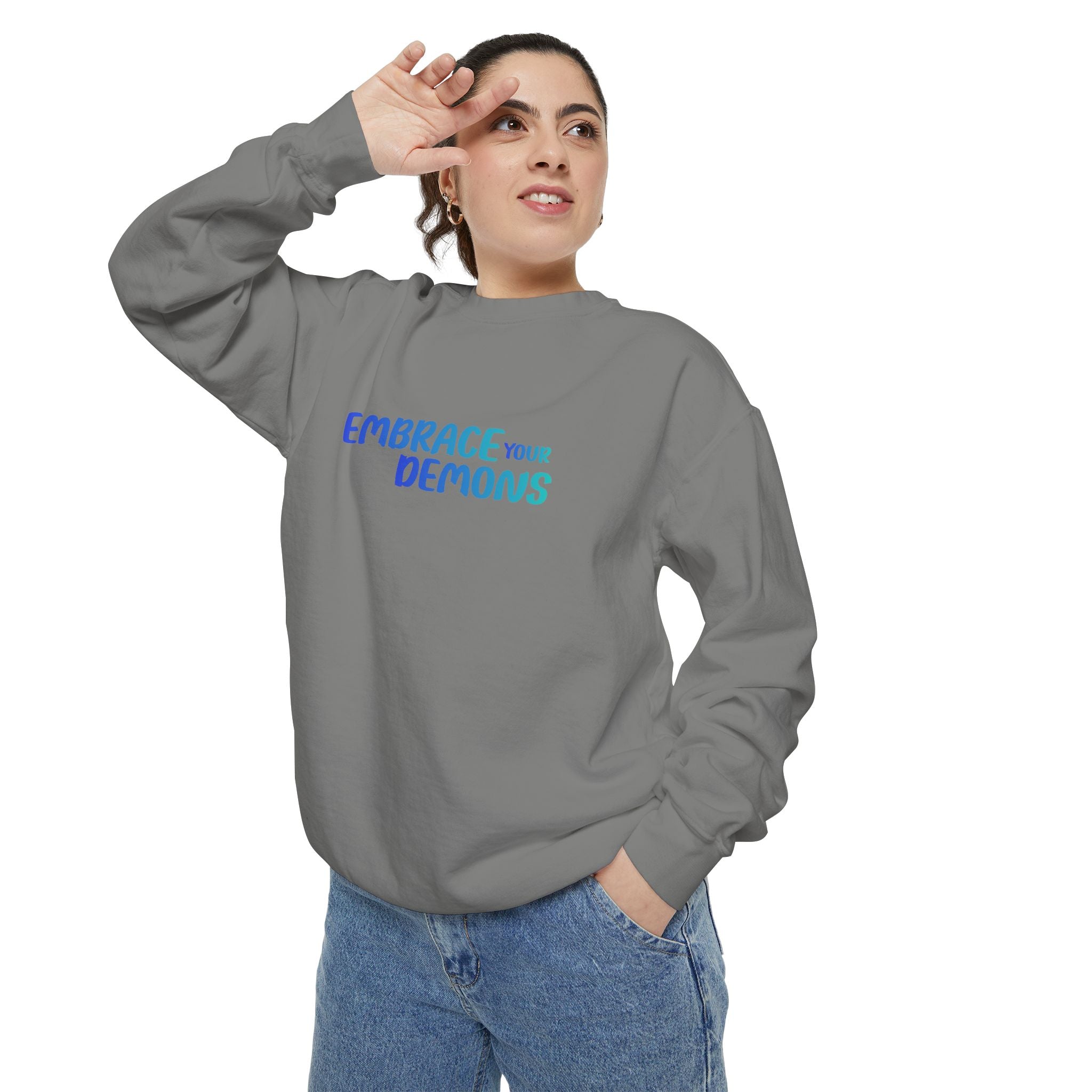Sweatshirt — "Embrace Your Demons" Demon Climber Graphic Sweatshirt