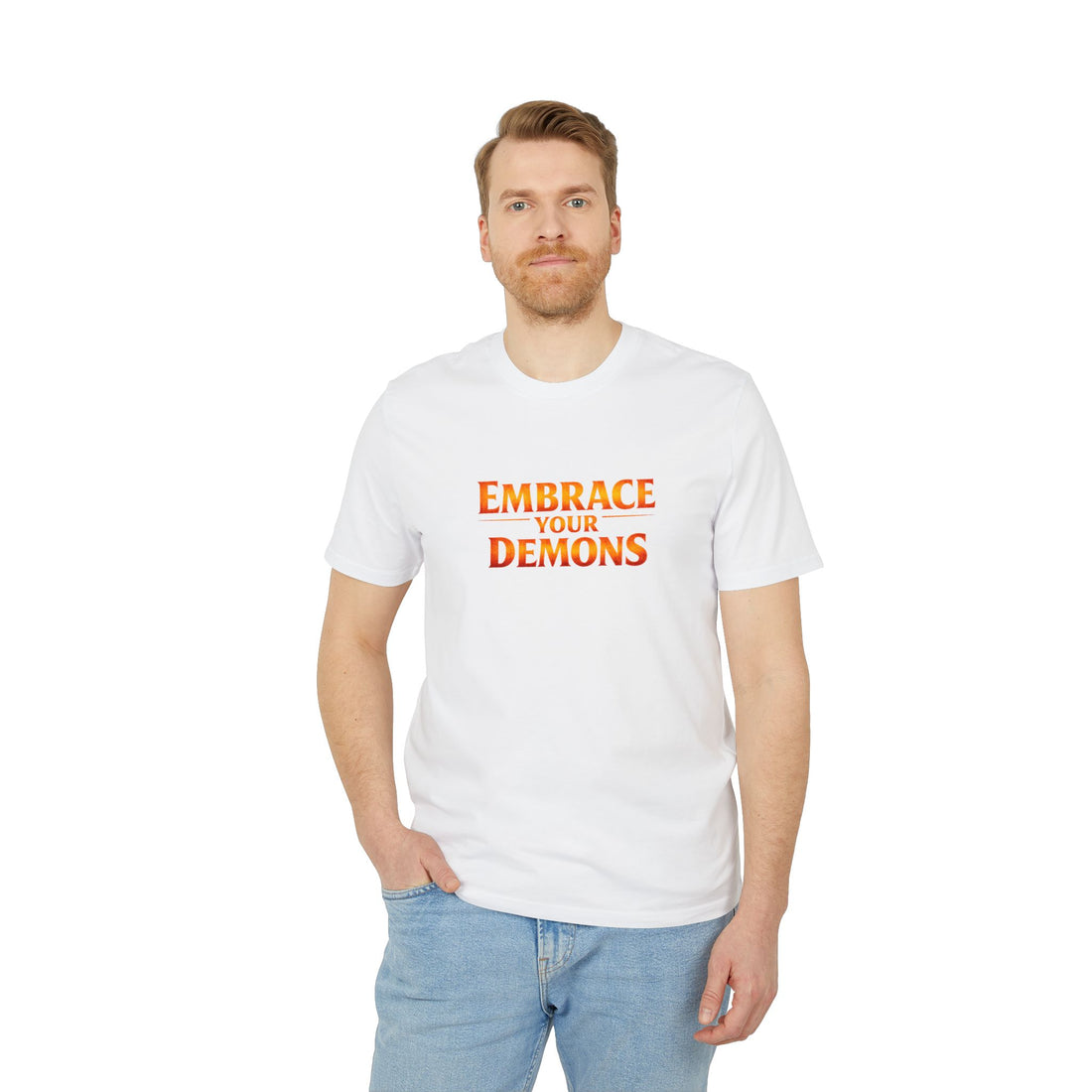 Embrace Your Demons T-Shirt — Small Flame Big Courage Graphic Tee