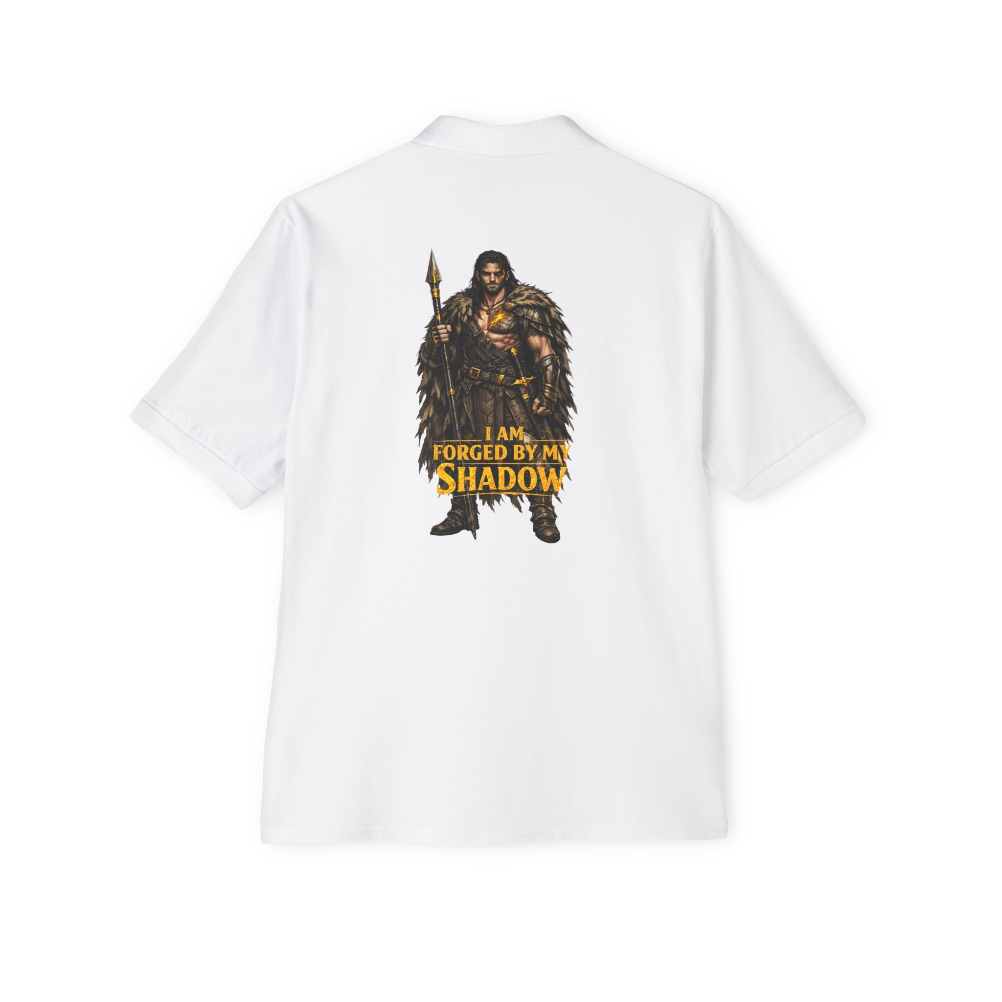 Viking Warrior Polo – "I Am Forged by My Shadow" Men's Piqué Polo