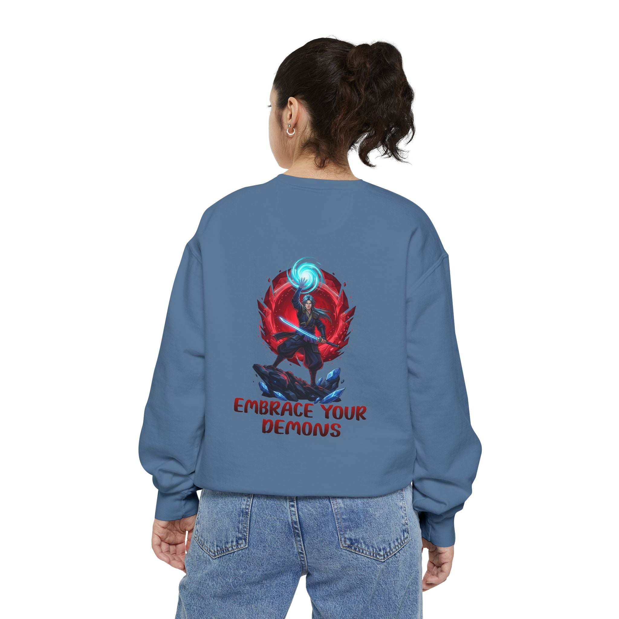 Embrace Your Demons Sweatshirt — Spiritual Fox Art Crewneck