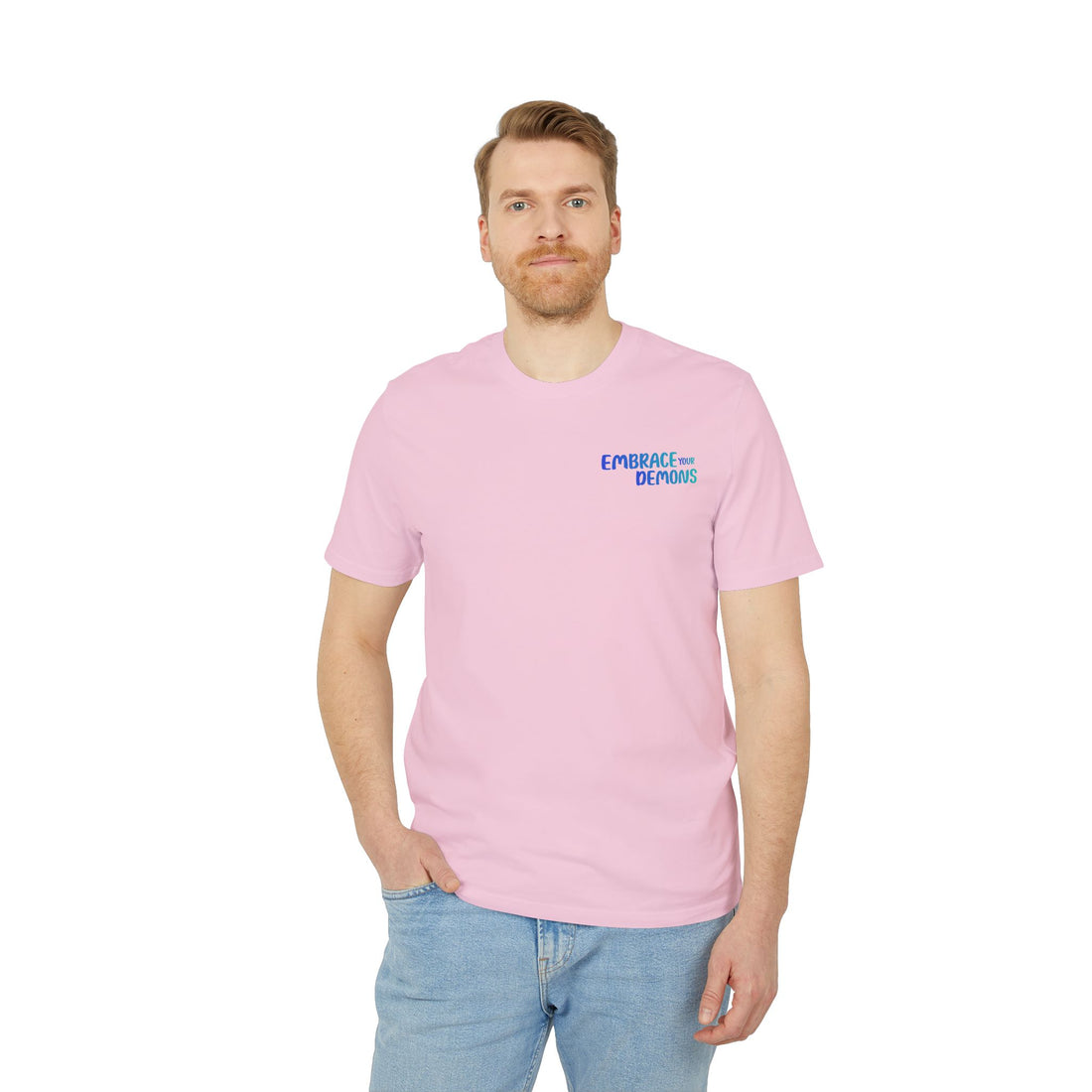 T-Shirt — Embrace the Demons Graphic Tee (Blue Rope Swing Illustration)