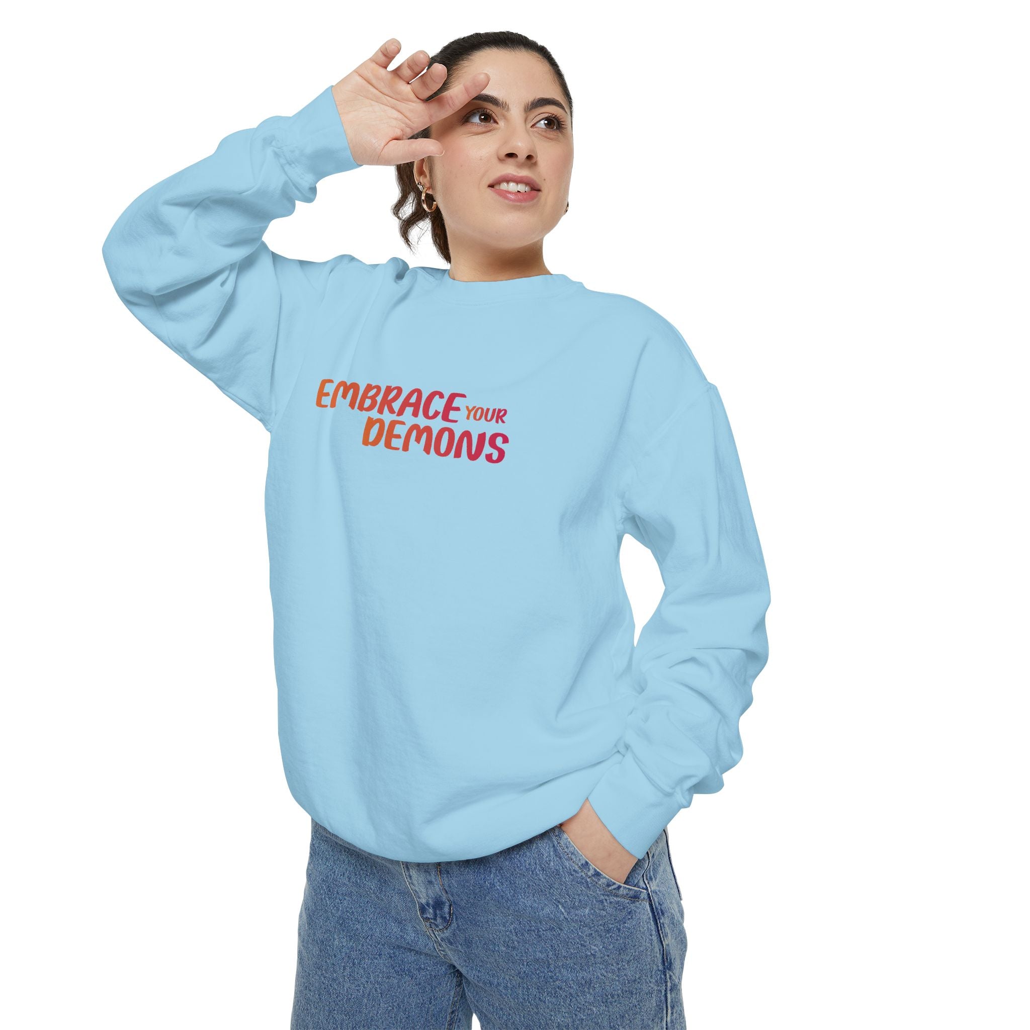 Embrace Your Demons Sweatshirt — Samurai Warrior Graphic Crewneck