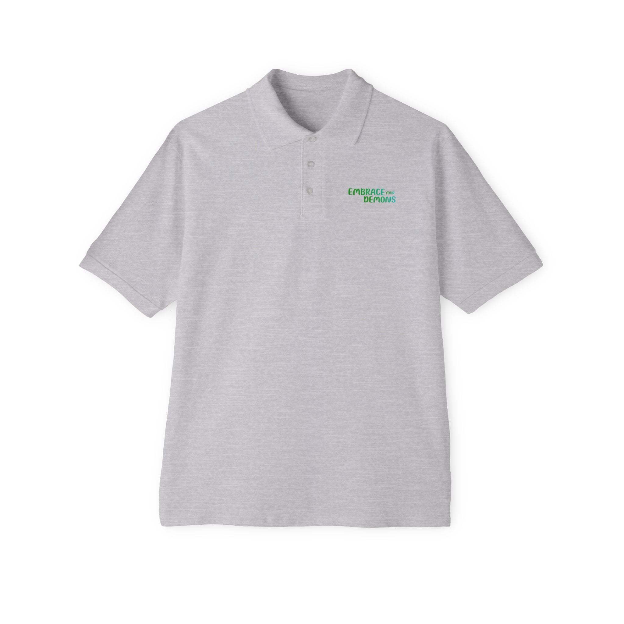 Men's Anime Flame Warrior Polo — Graphic Back Print with Subtle Chest Text