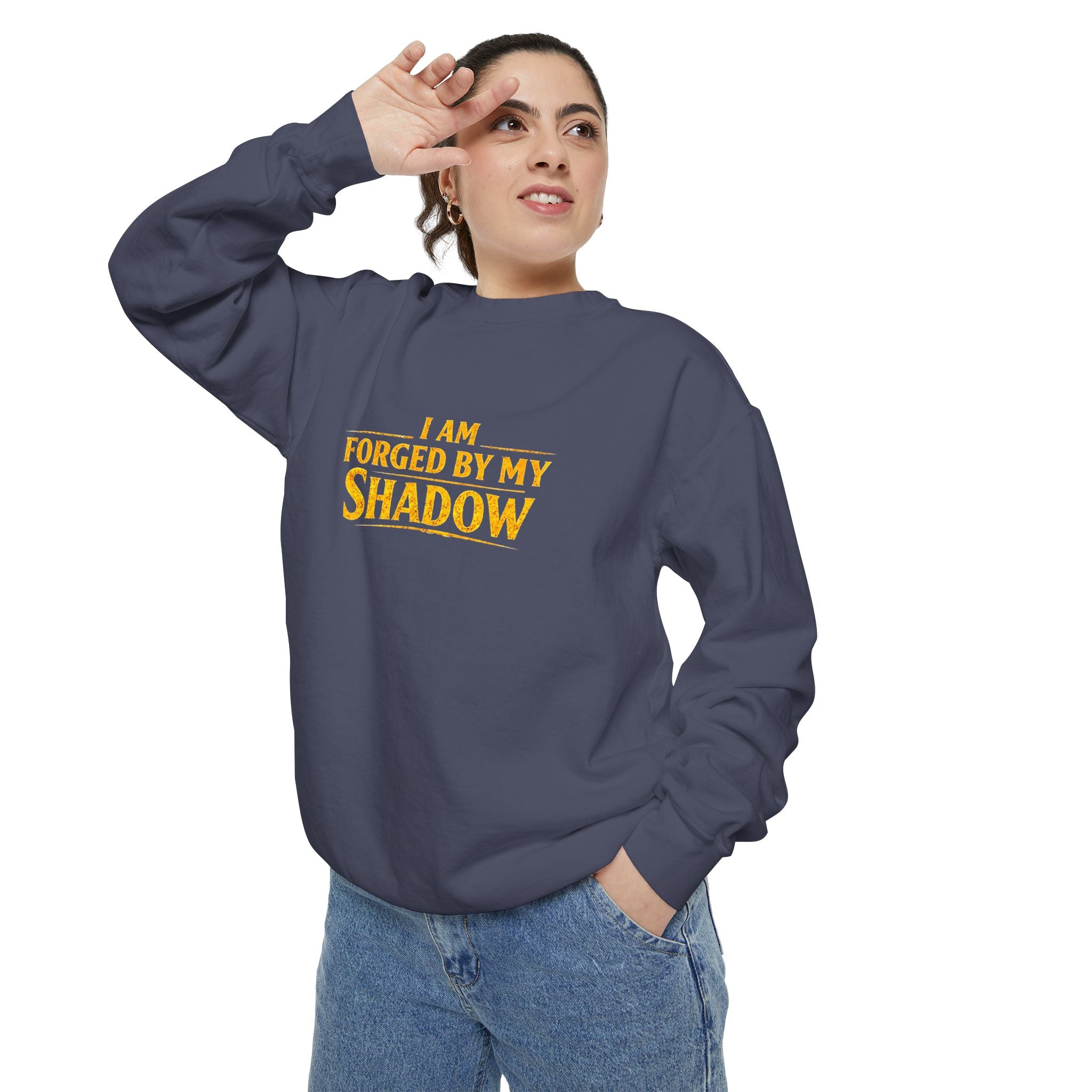 Forged by My Shadow Sweatshirt — Viking Warrior Graphic Crewneck