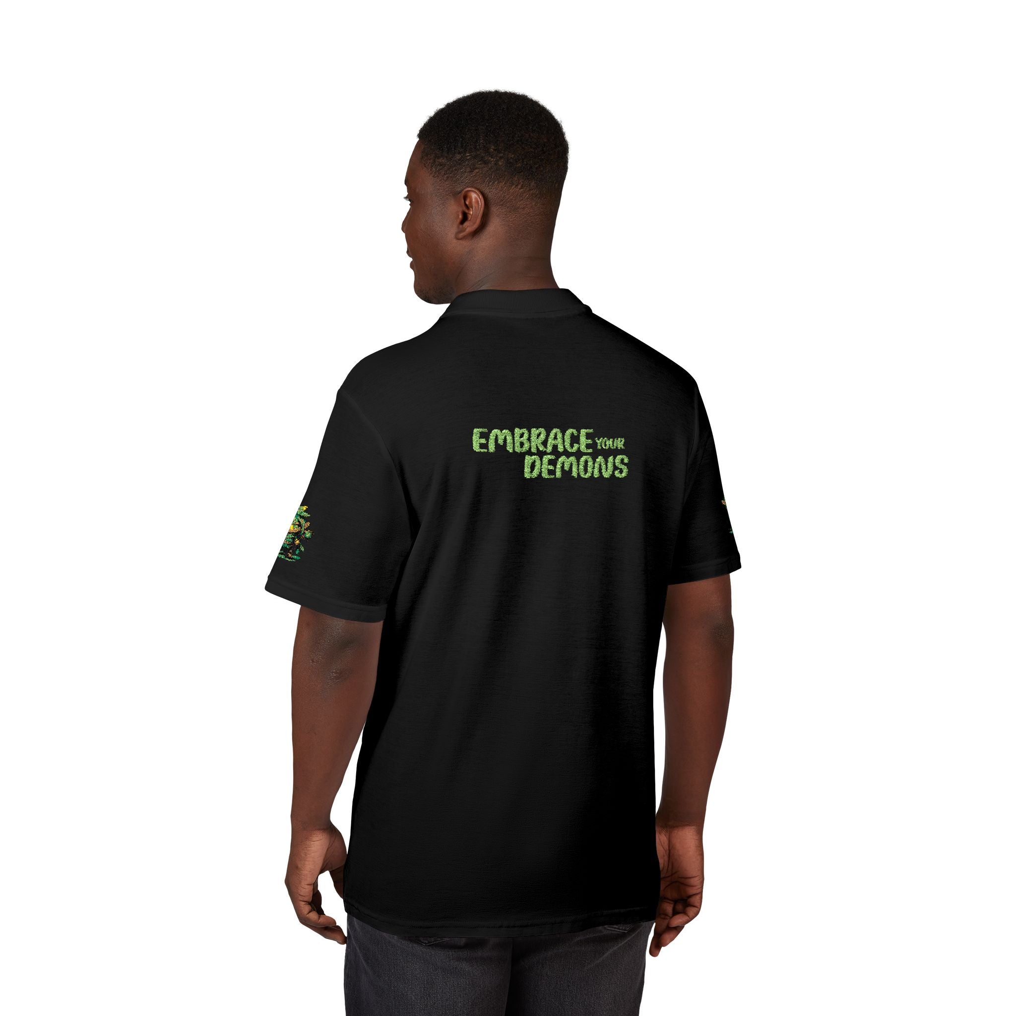 Embrace Your Demons Embroidered 'Forest of Feelings' Polo Shirt