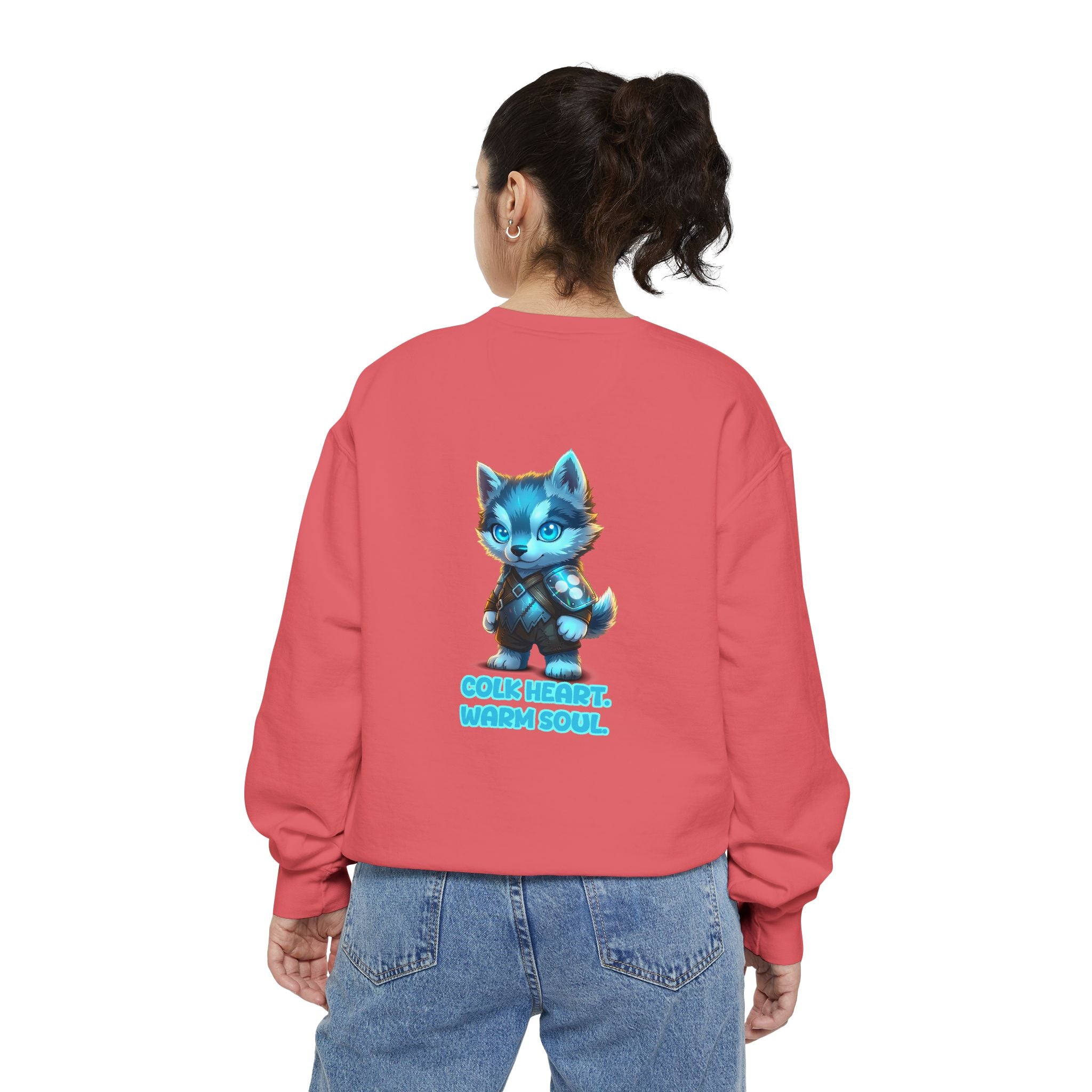 Embrace Your Demons Sweatshirt — "Cold Heart, Warm Soul" Cat Graphic Sweatshirt