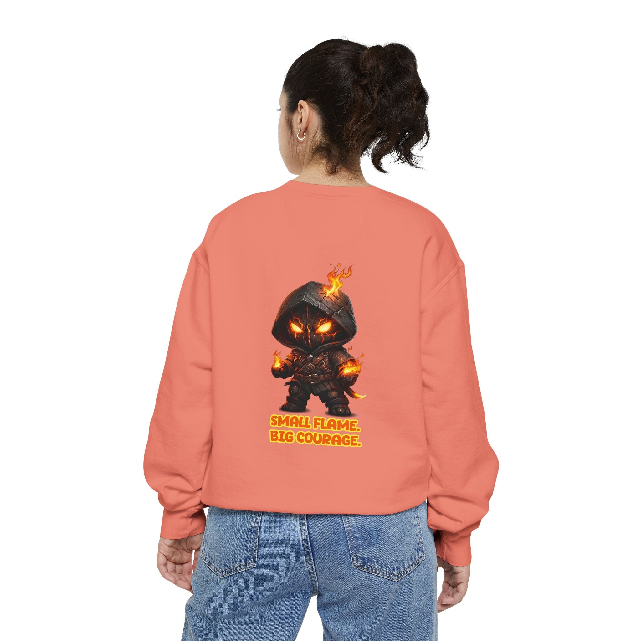Embrace Your Demons Sweatshirt — Small Flame, Big Courage Graphic Crewneck