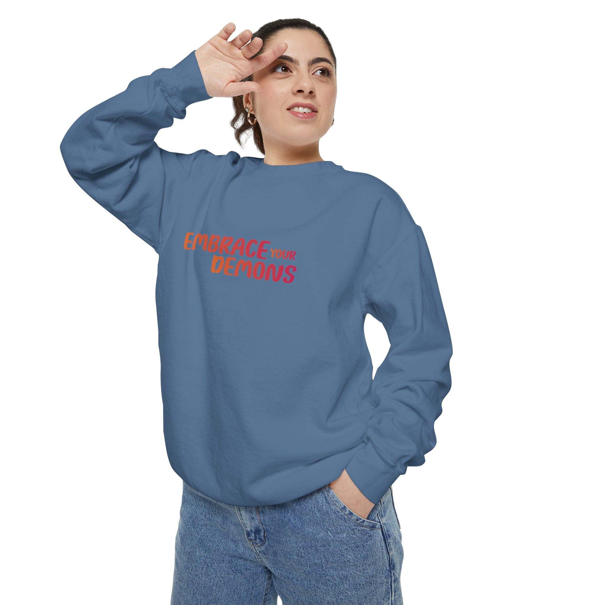 Embrace Your Demons Sweatshirt — Spiritual Fox Art Crewneck